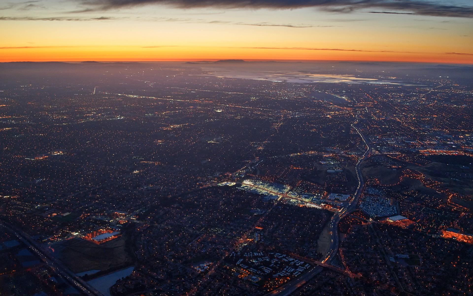 1920x1200 USA, San Francisco, aerial view, California, Silicon Valley, sunset, San Jose, technology Gallery HD Wallpaper