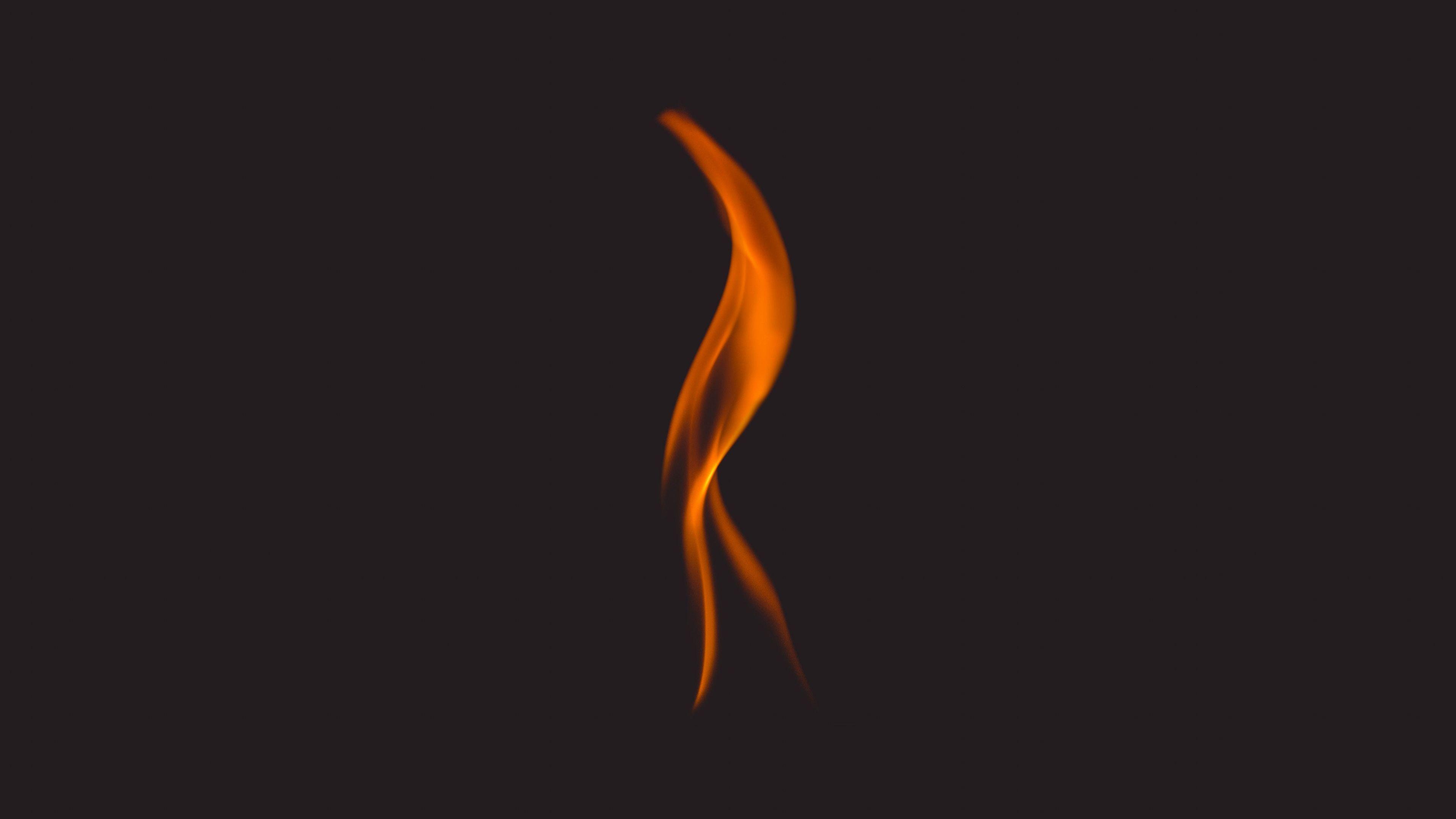 3840x2160 Download wallpaper 3840x2160 fire, flame, dark background, black 4k