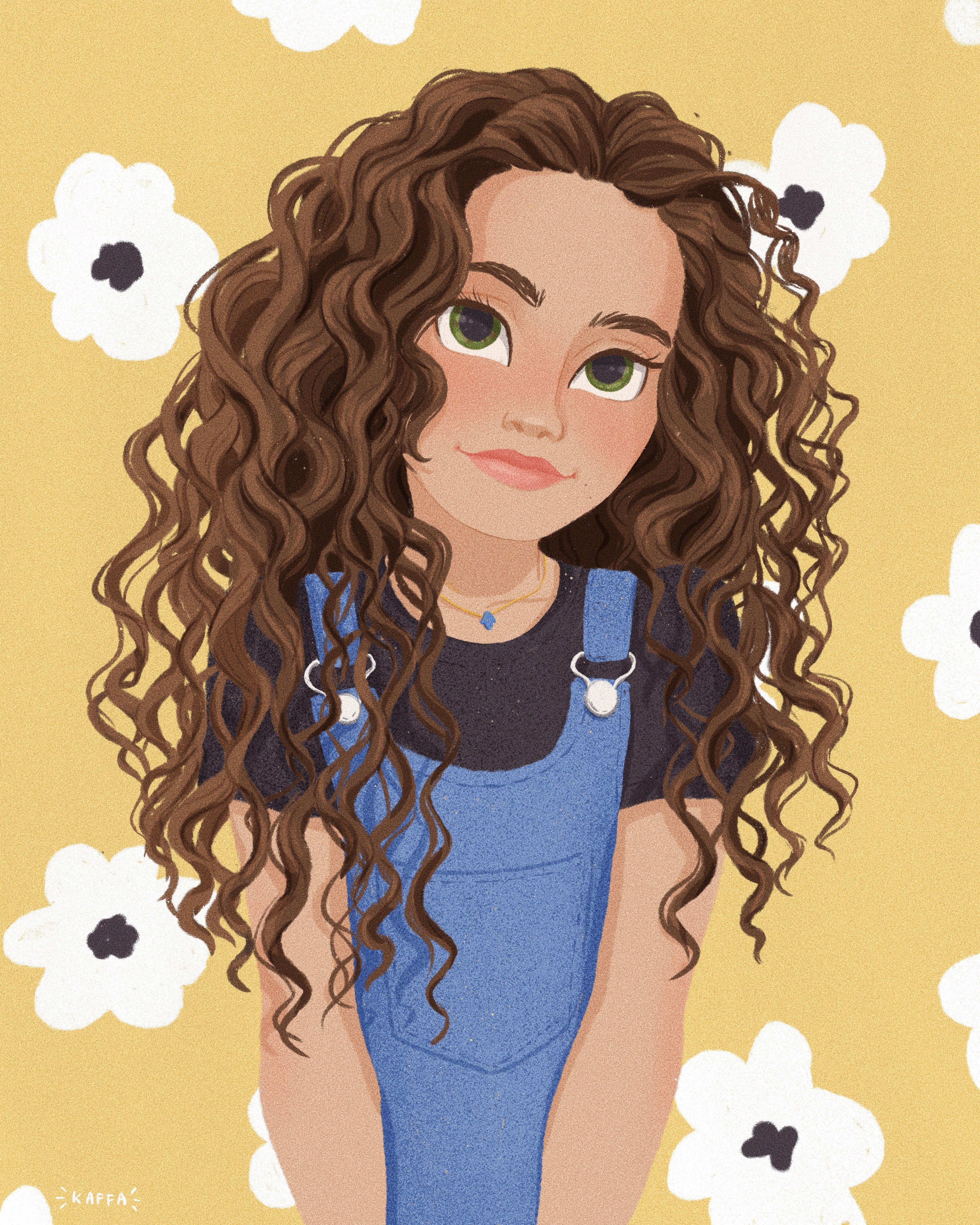 3978x4972 Anime Girl With Curly Hair Wallpaper