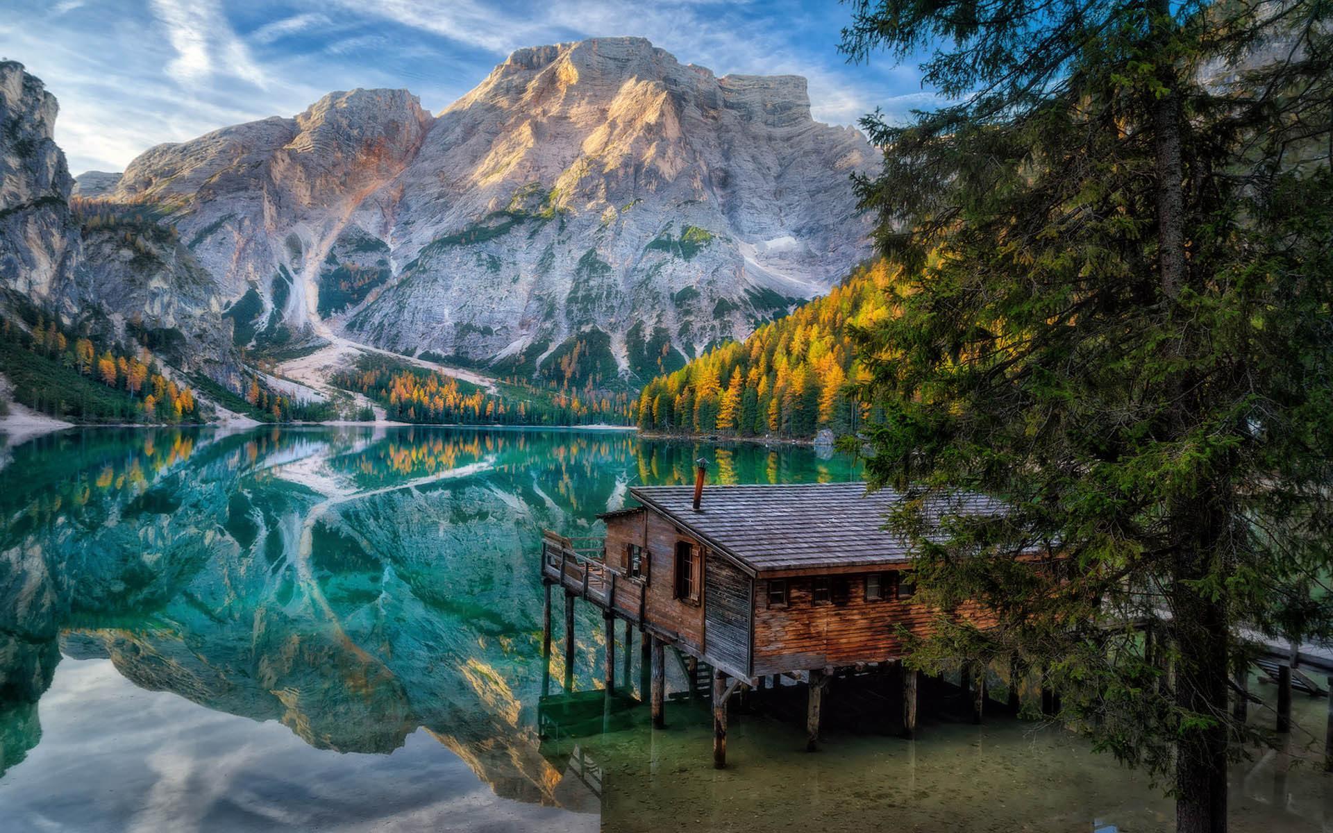 1920x1200 Lago Di Braies Dolomites Wallpaper