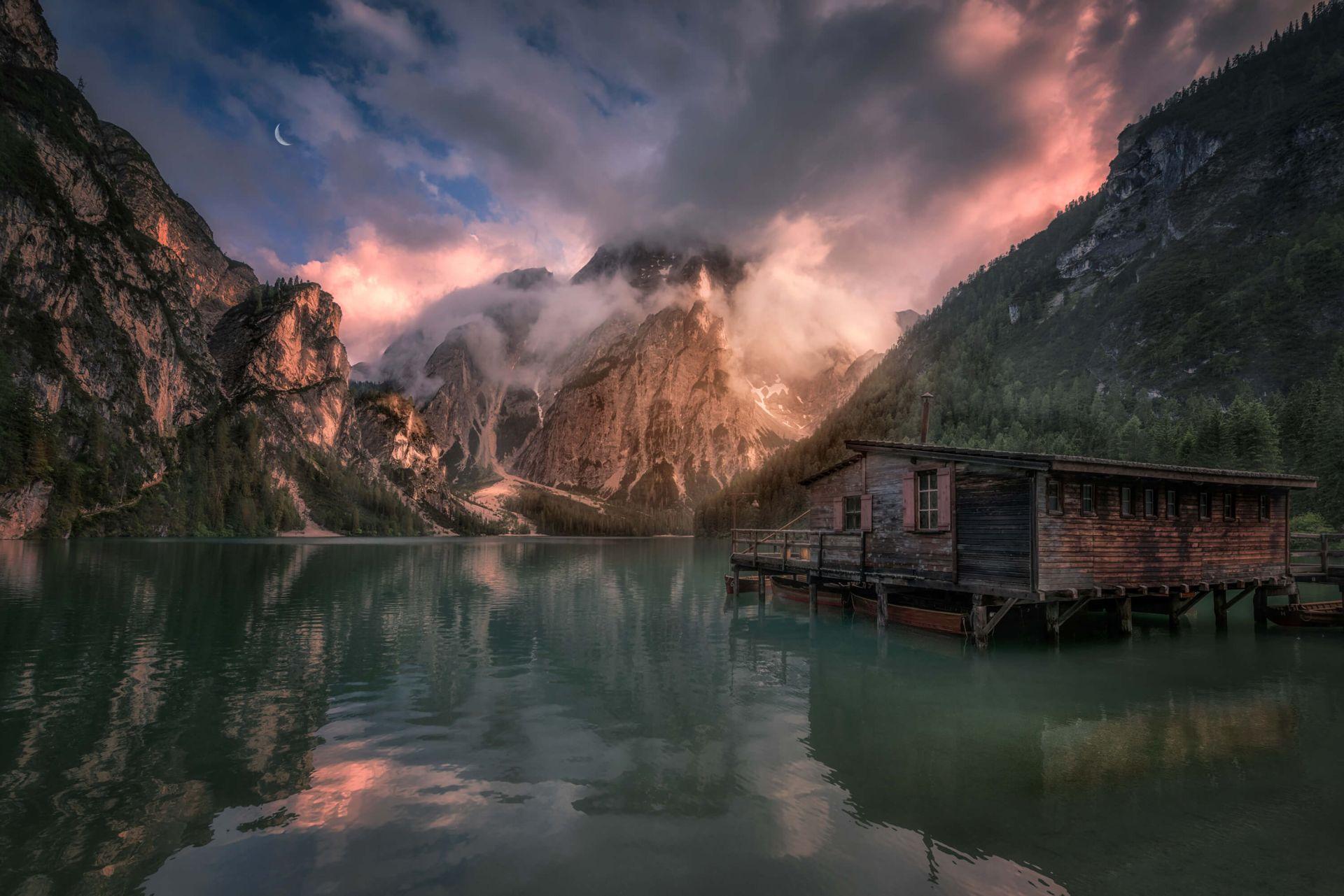 1920x1281 Wallpaper Mural di Braies, Dolomites