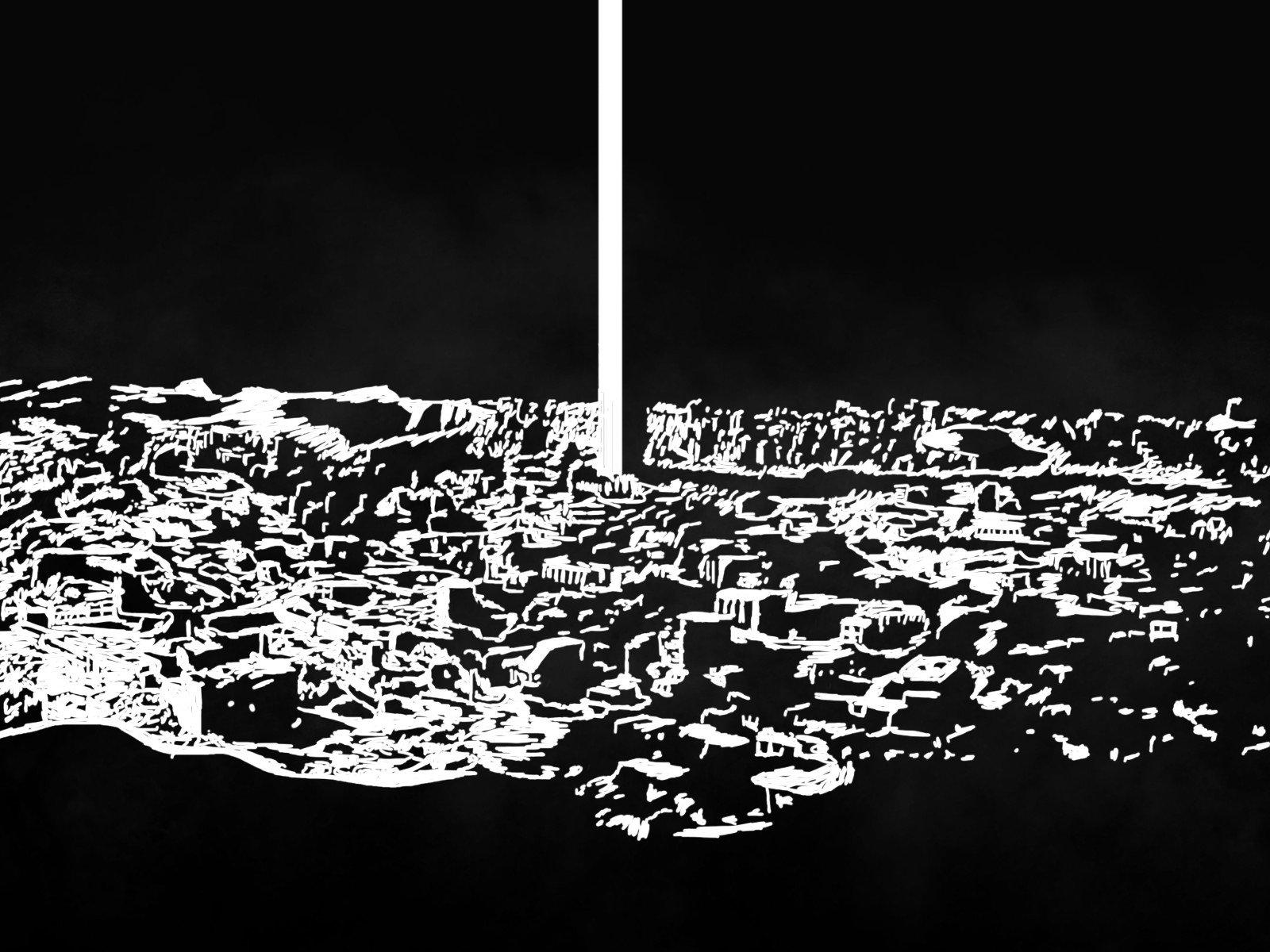 1600x1200 drawing, Monochrome, Apocalyptic, Cityscape, Monolith HD Wallpaper / Desktop and Mobile Image & Photo