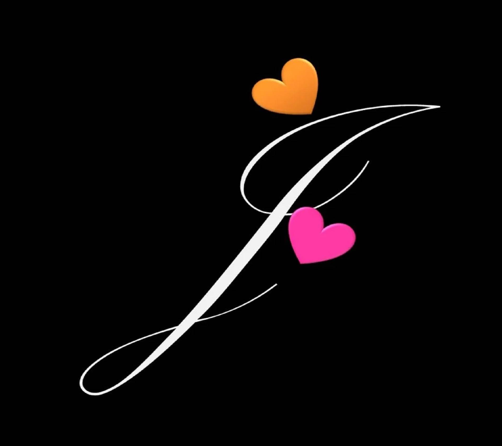 1920x1706 Download Cursive Letter I With Hearts Wallpaper