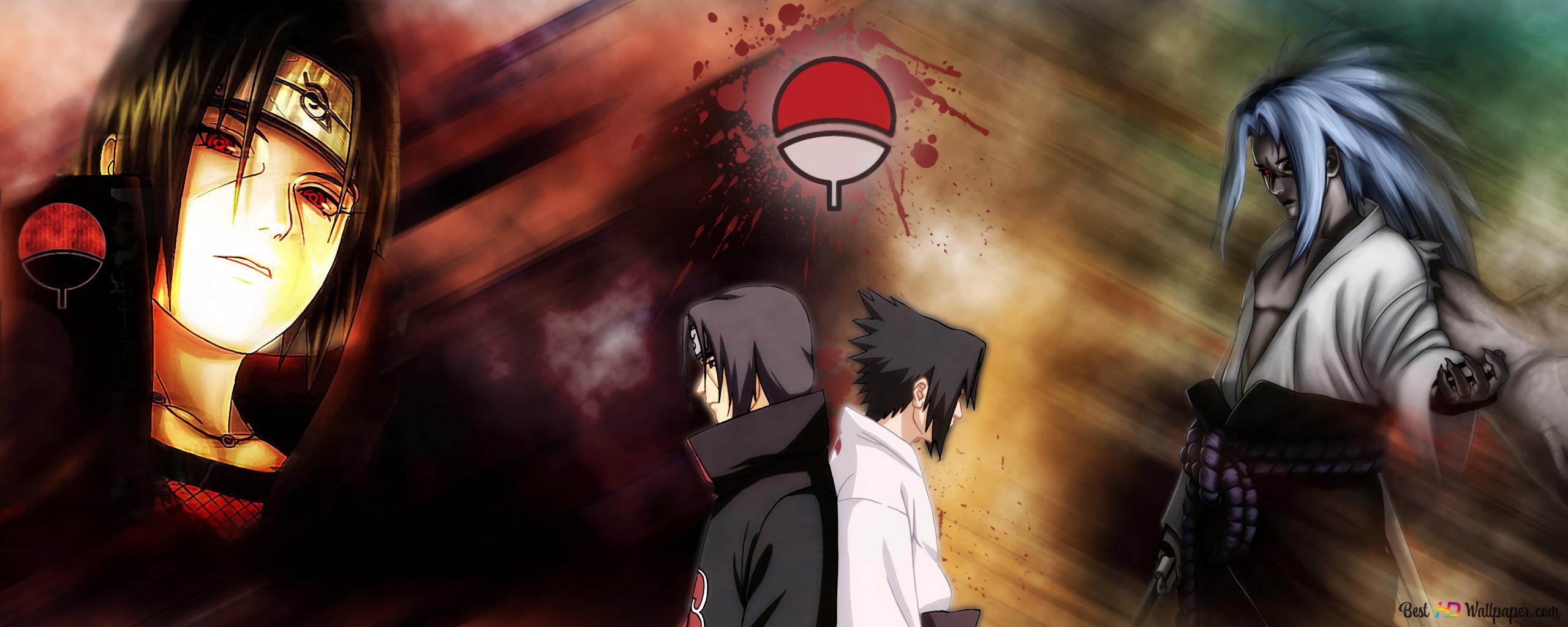 2560x1024 Anime Naruto Sasuke Itachi 2K Wallpaper Download