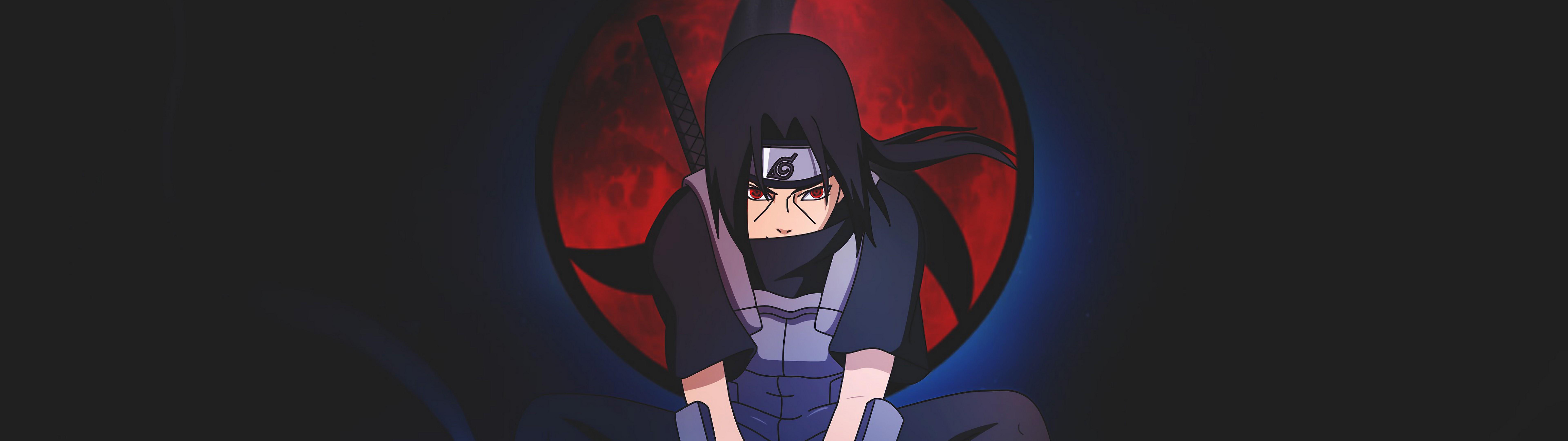 7680x2160 Itachi Sharingan Anbu 4K Wallpaper