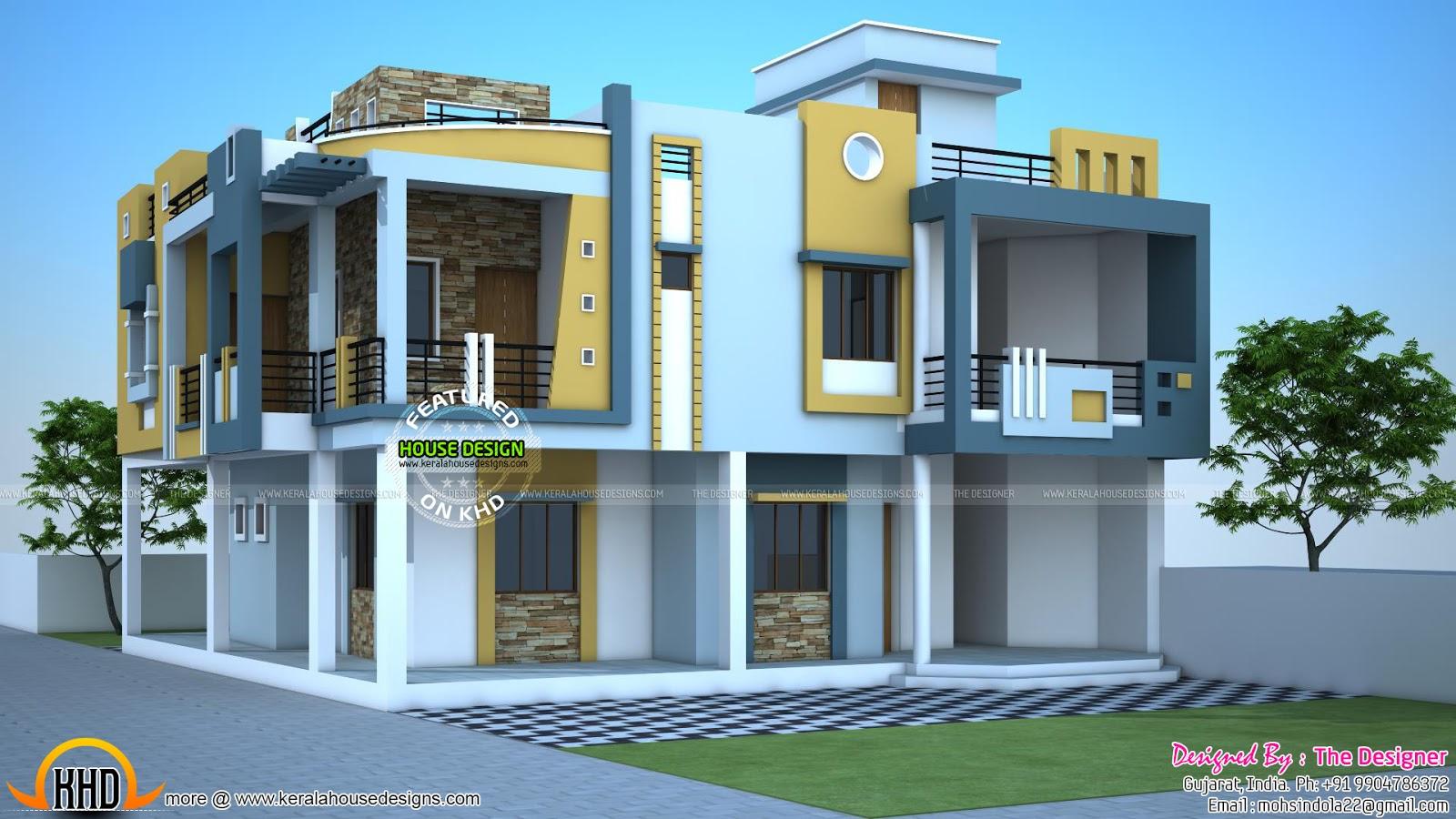 1600x900 Modern duplex house in India home design and floor plans+ house designs