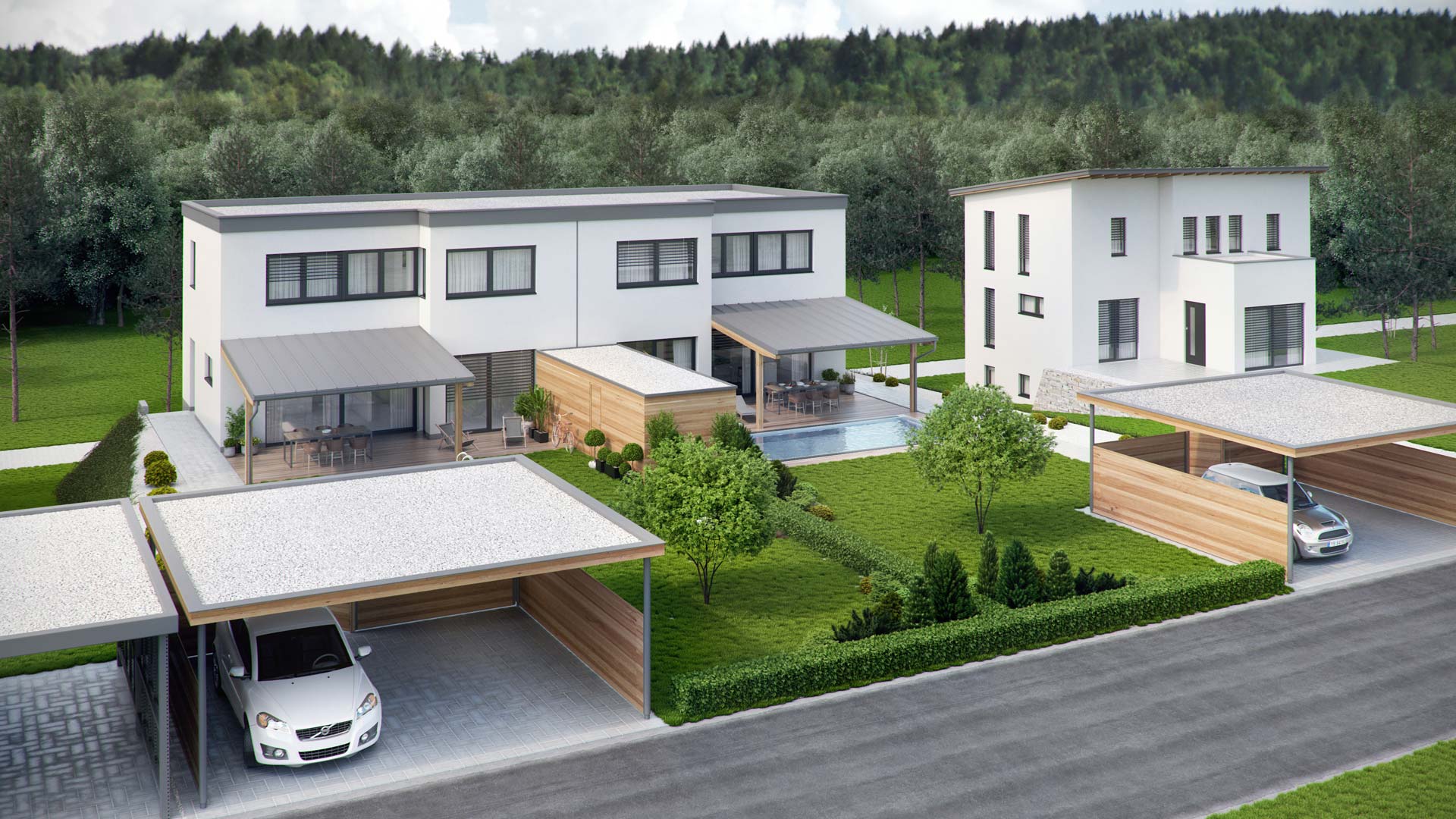 1920x1080 Gallery of Modern Duplex House in Austria. Viscato. Médias