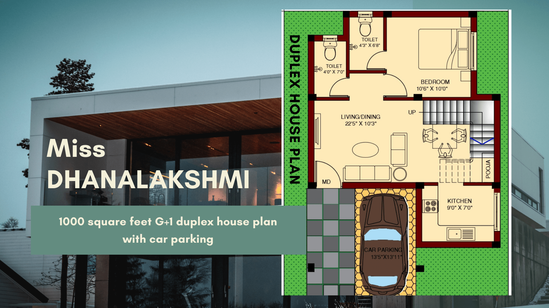 1920x1080 SqFt Duplex House Plan