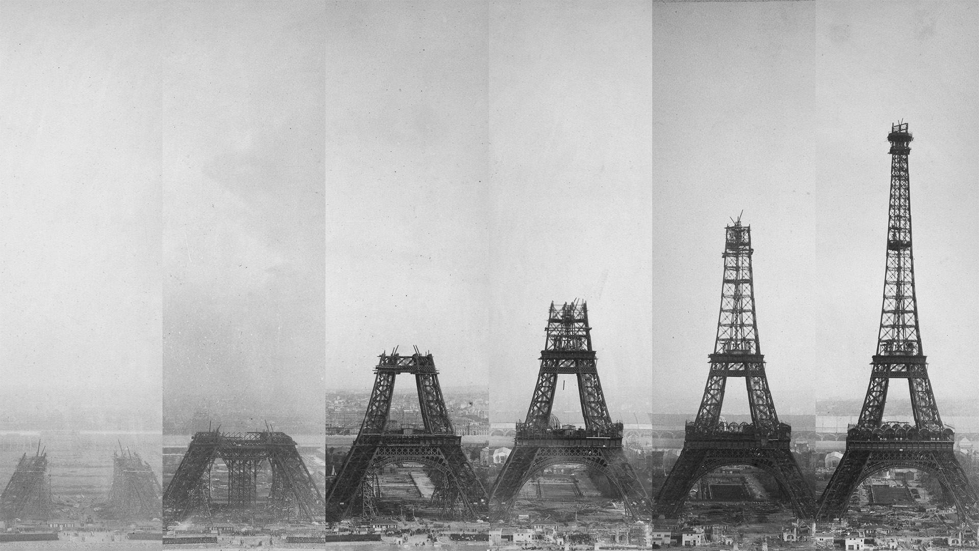 1920x1080 Eiffel tower under construction 1920 × 1080