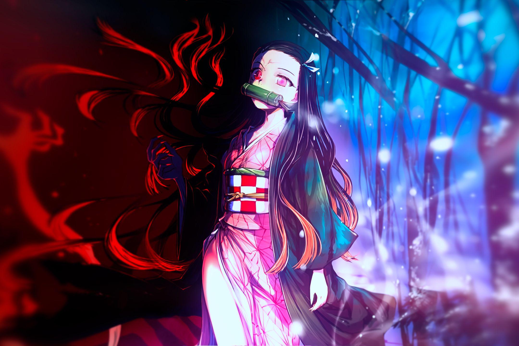 2160x1440 HD desktop wallpaper: Anime, Nezuko Kamado, Demon Slayer: Kimetsu No Yaiba download free picture
