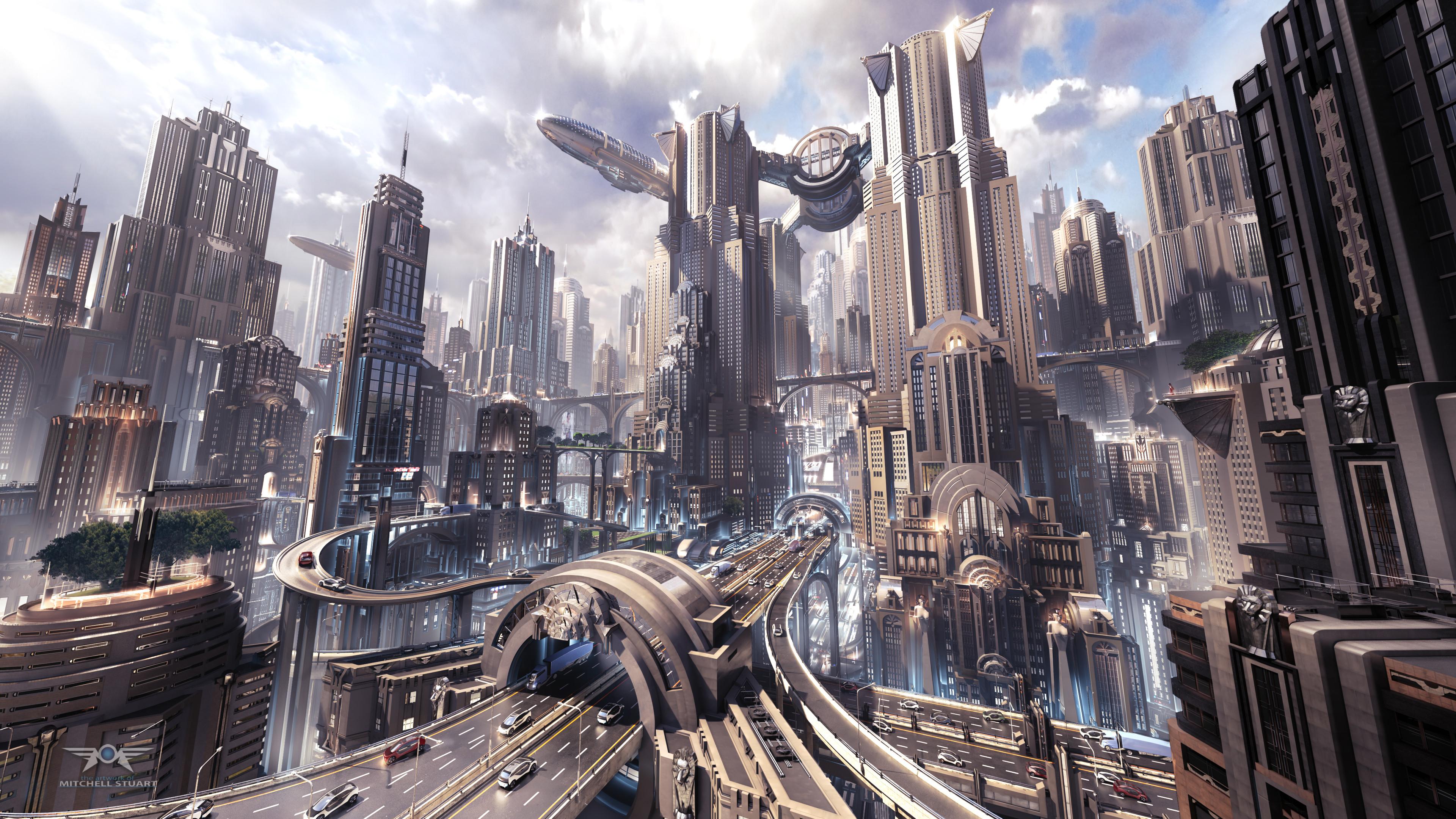 3840x2160 Sci Fi City 4K Gallery HD Wallpaper