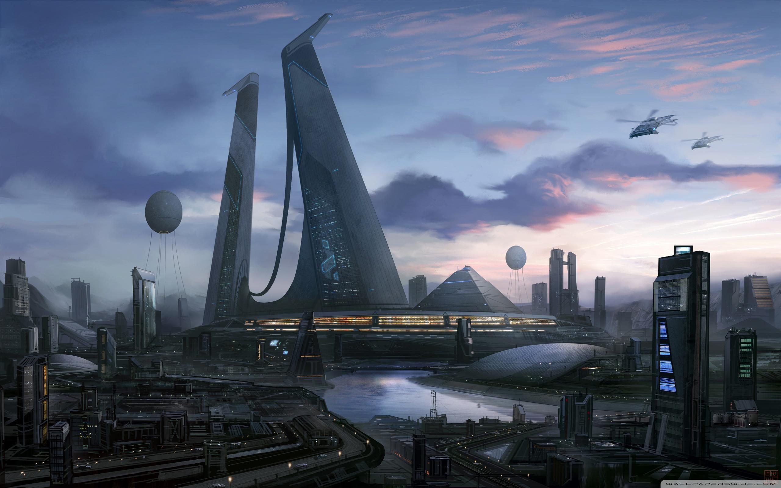 2560x1600 Futuristic City Art Ultra HD Desktop Background Wallpaper for 4K UHD TV : Multi Display, Dual Monitor : Tablet