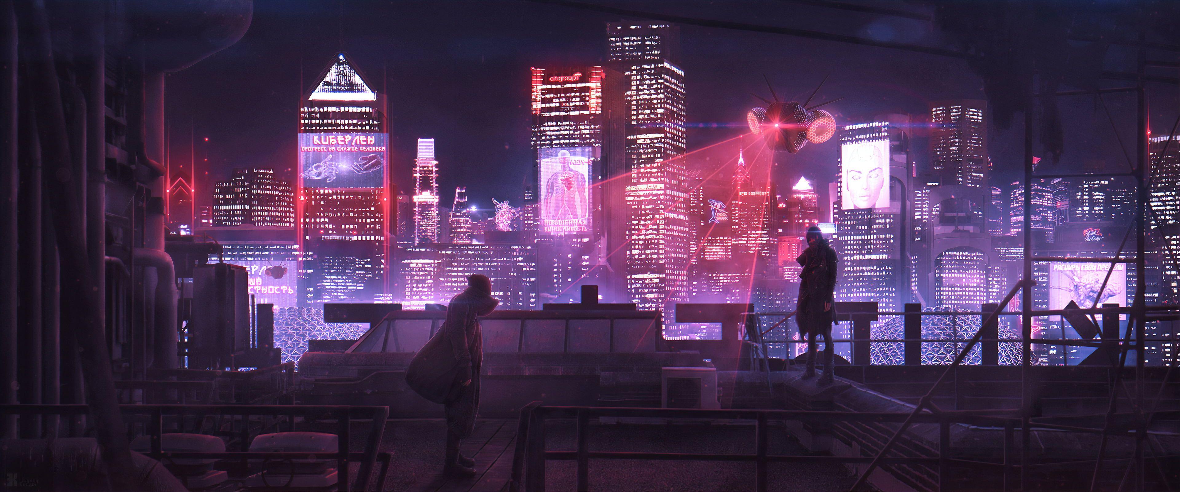 3840x1602 Sci Fi #Cyberpunk #City #Futuristic #People #Skyscraper K #wallpaper #hdwallpaper #desktop. Futuristic city, Cyberpunk city, Cyberpunk