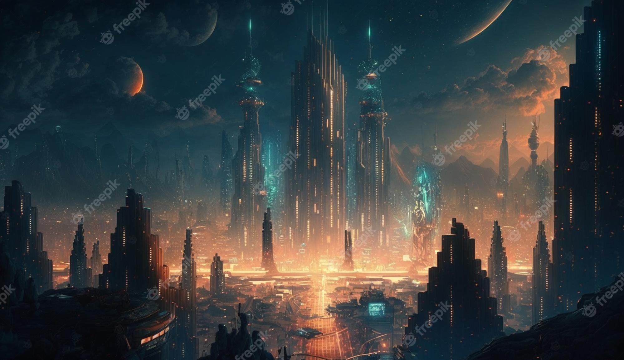 2000x1154 Sci Fi City Picture