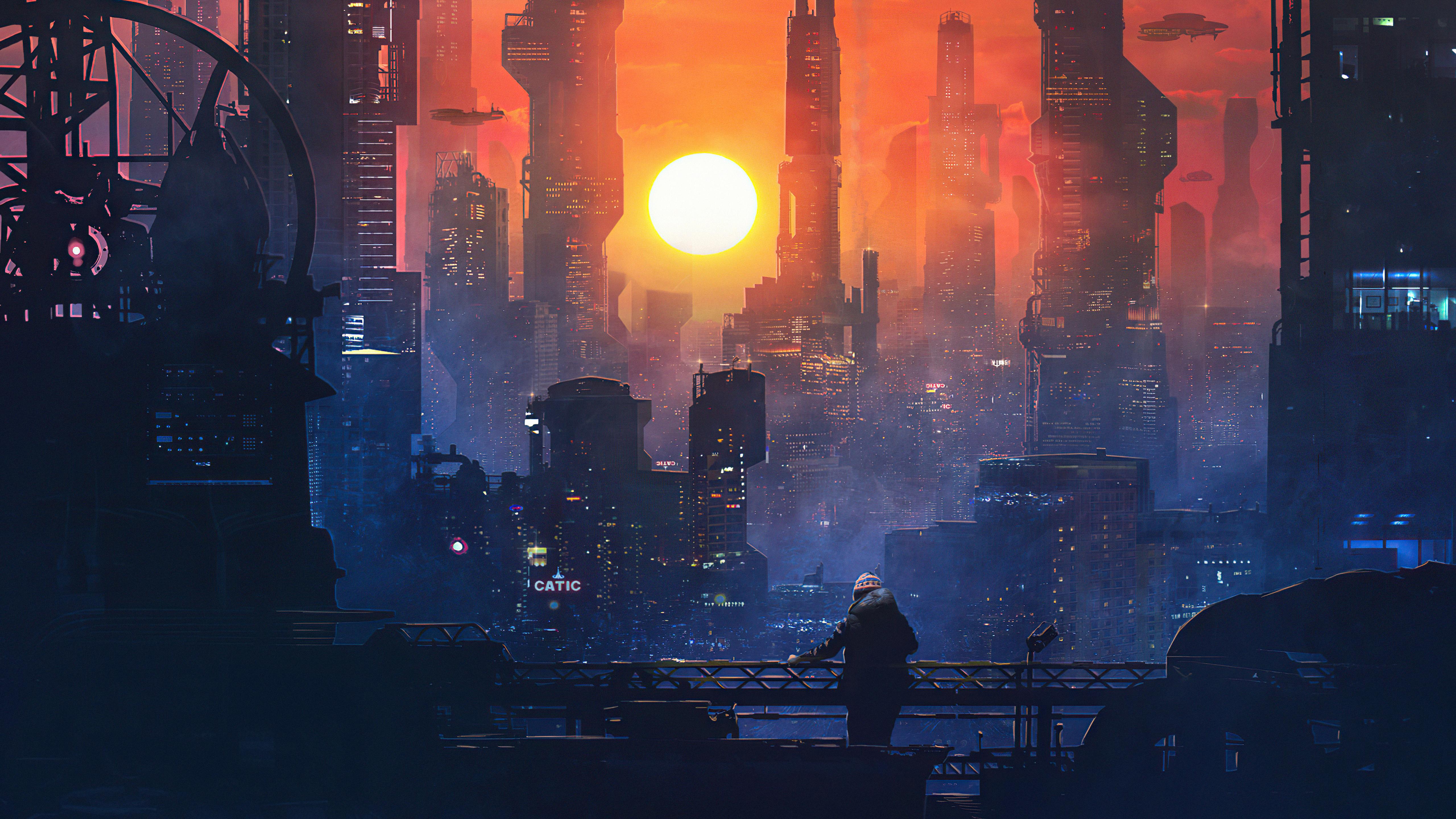 5120x2880 Sci Fi City 4k Ultra HD Wallpaper by Guillem H. Pongiluppi