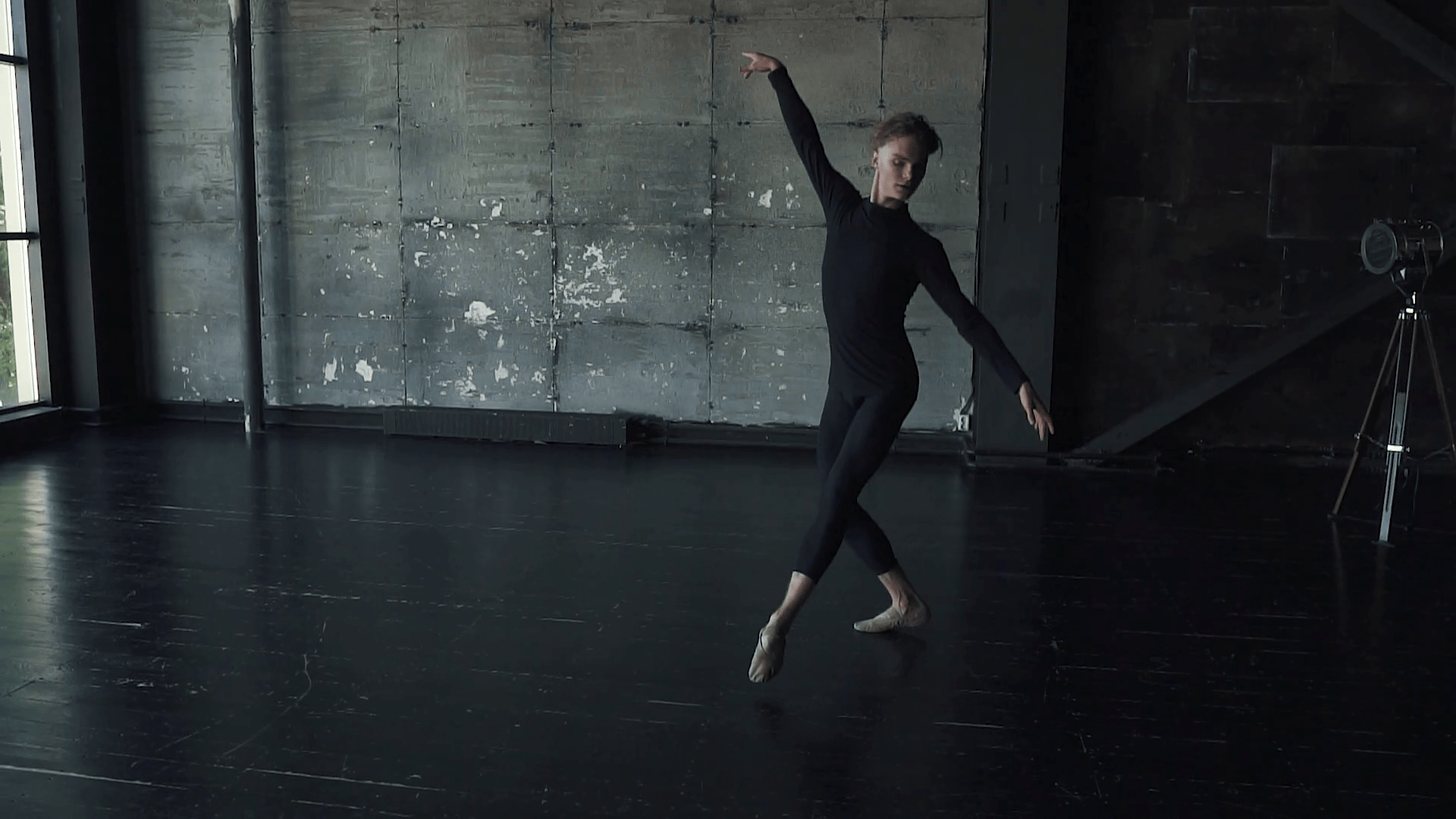 1920x1080 Ballet Dancer Makes High Jump Pirouette Stock Footage SBV 326349442