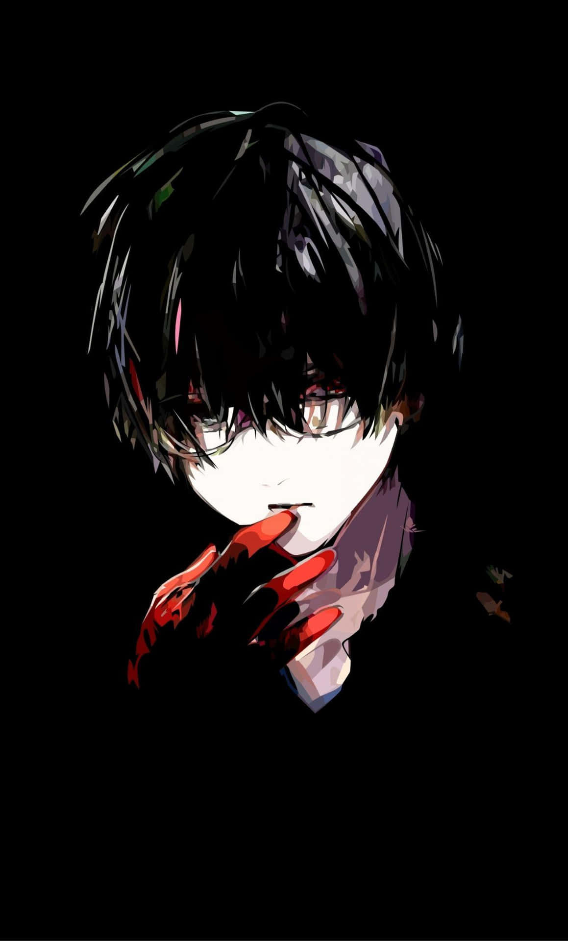 1159x1920 Download Boy With Red Hand Dark Aesthetic Anime Pfp Wallpaper