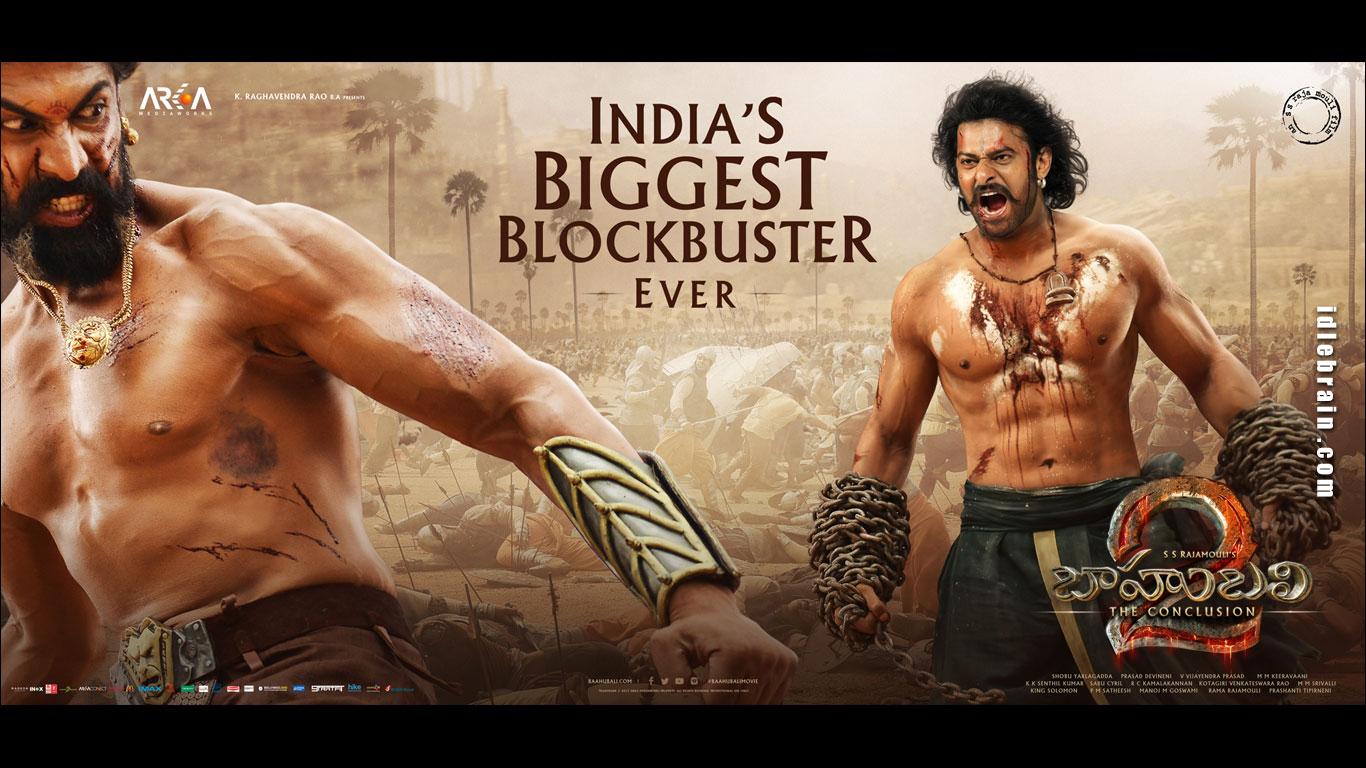 1366x768 Baahubali 2 wallpaper cinema posters, Rana, Anushka & Tamanna