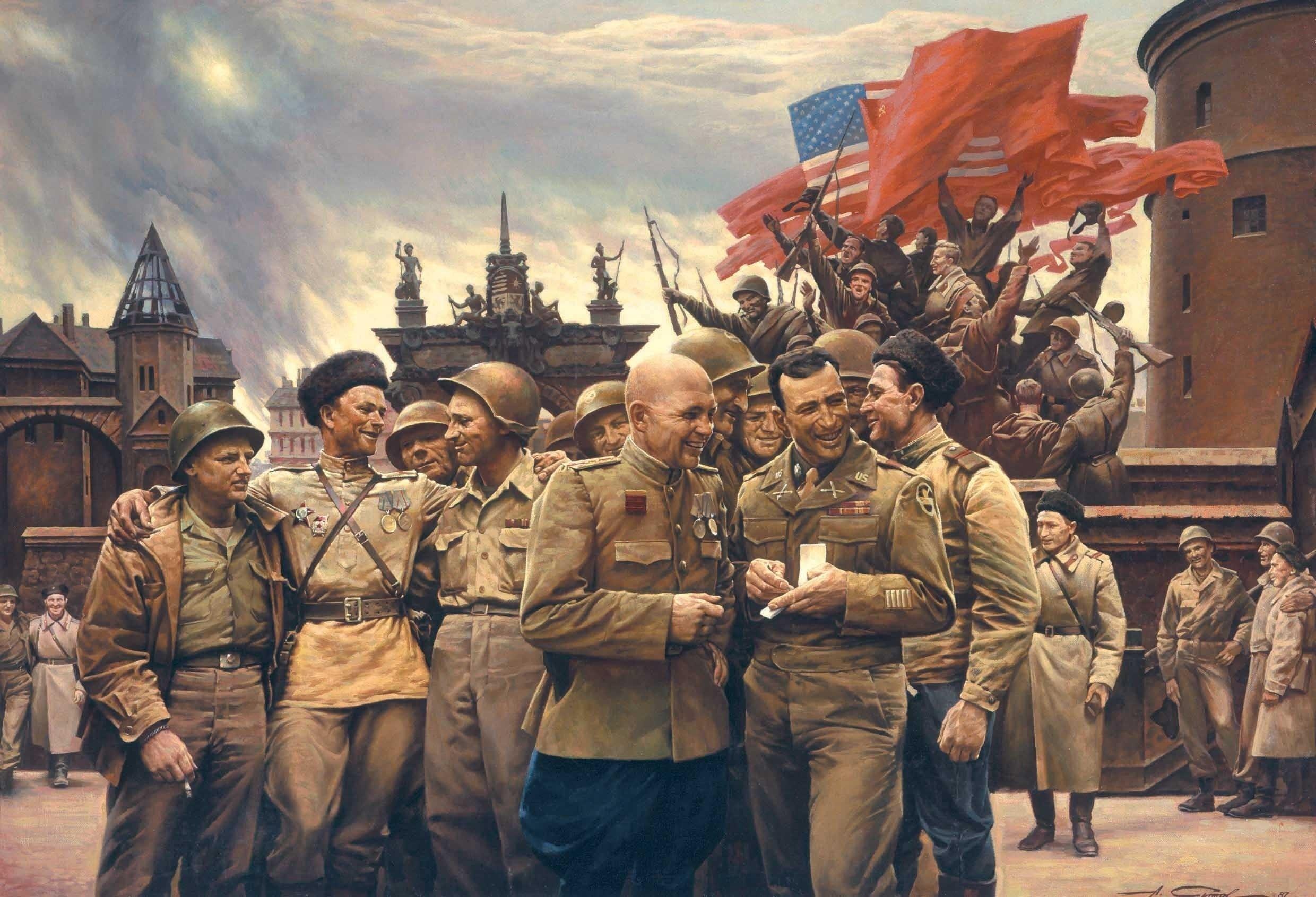 2480x1691 soldier, army, USA, World War II, USSR, military Gallery HD Wallpaper
