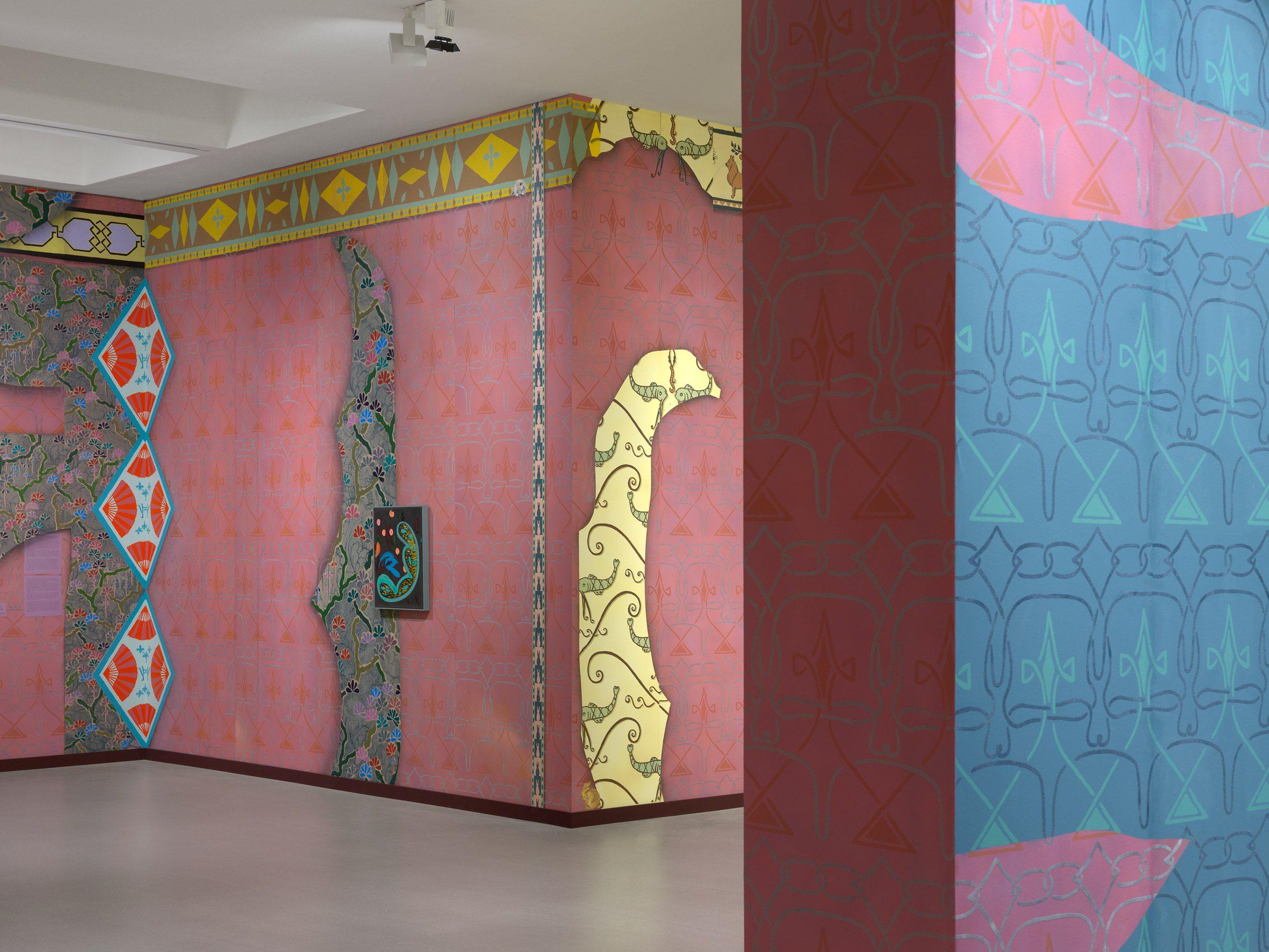2364x1774 Laura Owens covers Vincent Van Gogh exhibition in handmade wallpaper