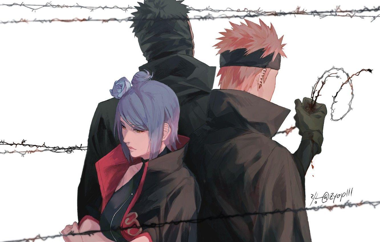 1332x850 Wallpaper Konan, NARUTO, Tobi, Punishment, NARUTO: SHIPPŪDEN, Tendou (Pein) image for desktop, section сёнэн