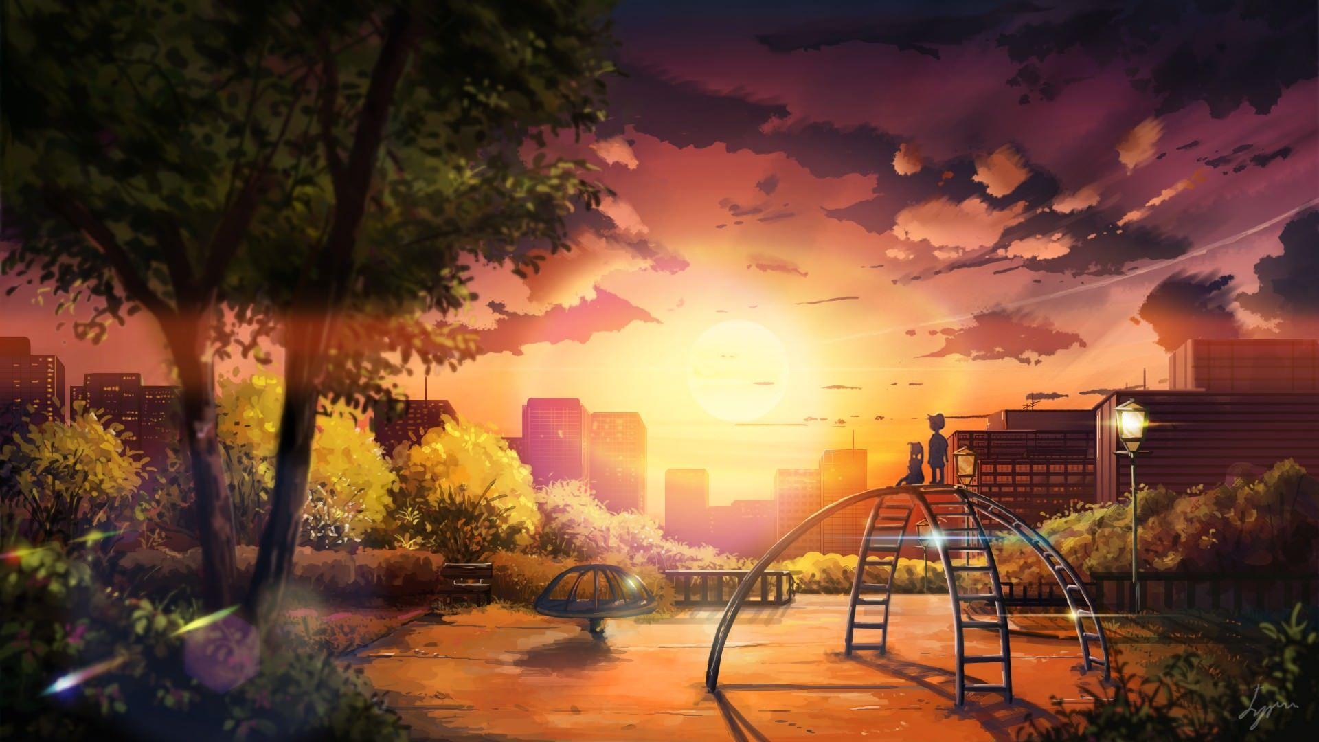 1920x1080 Anime Park Wallpaper