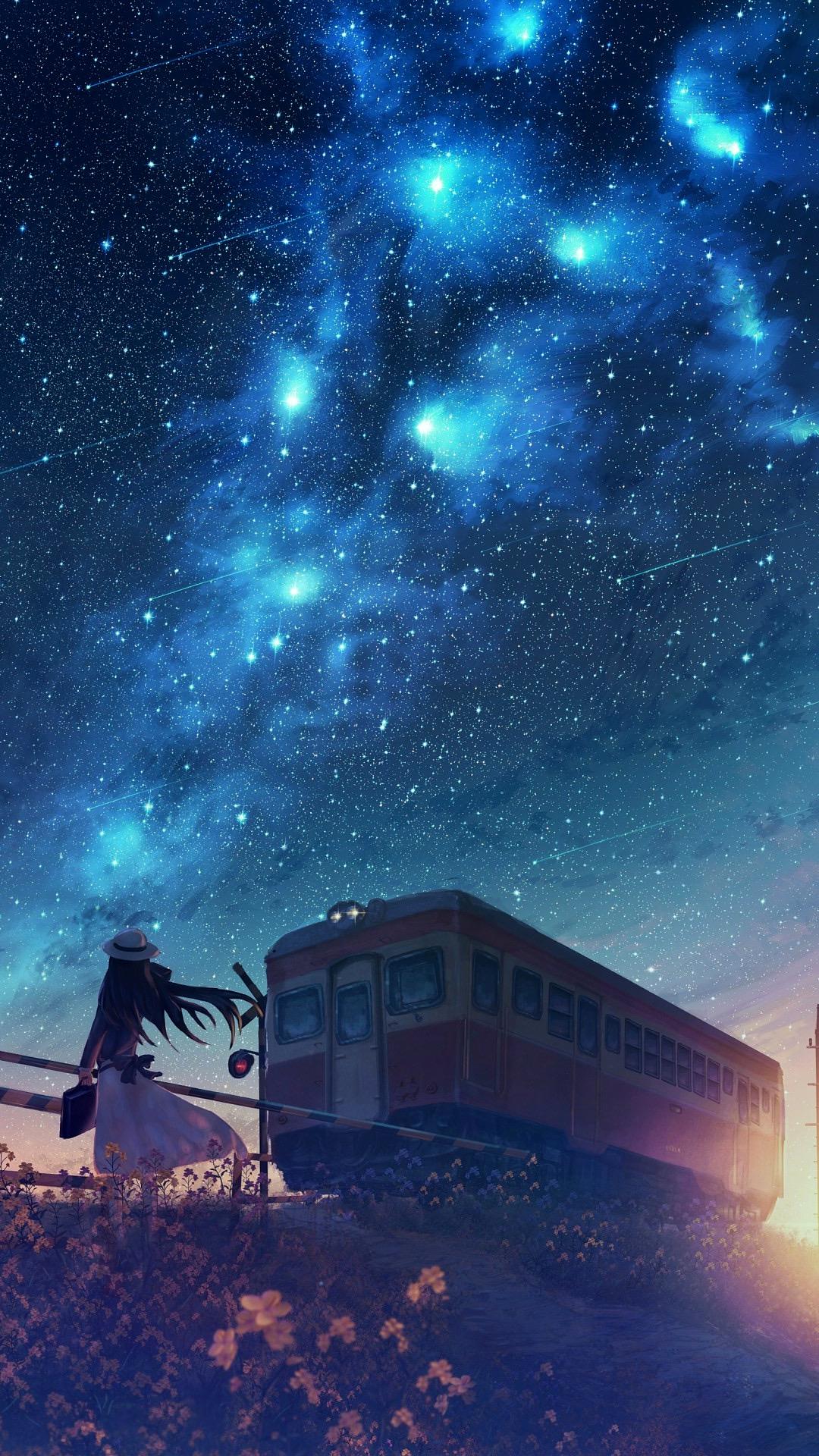 1080x1920 Wallpaper Anime Aesthetic Galaxy, Anime, Anime Art, Anime Style, Sleeve, Background Free Image