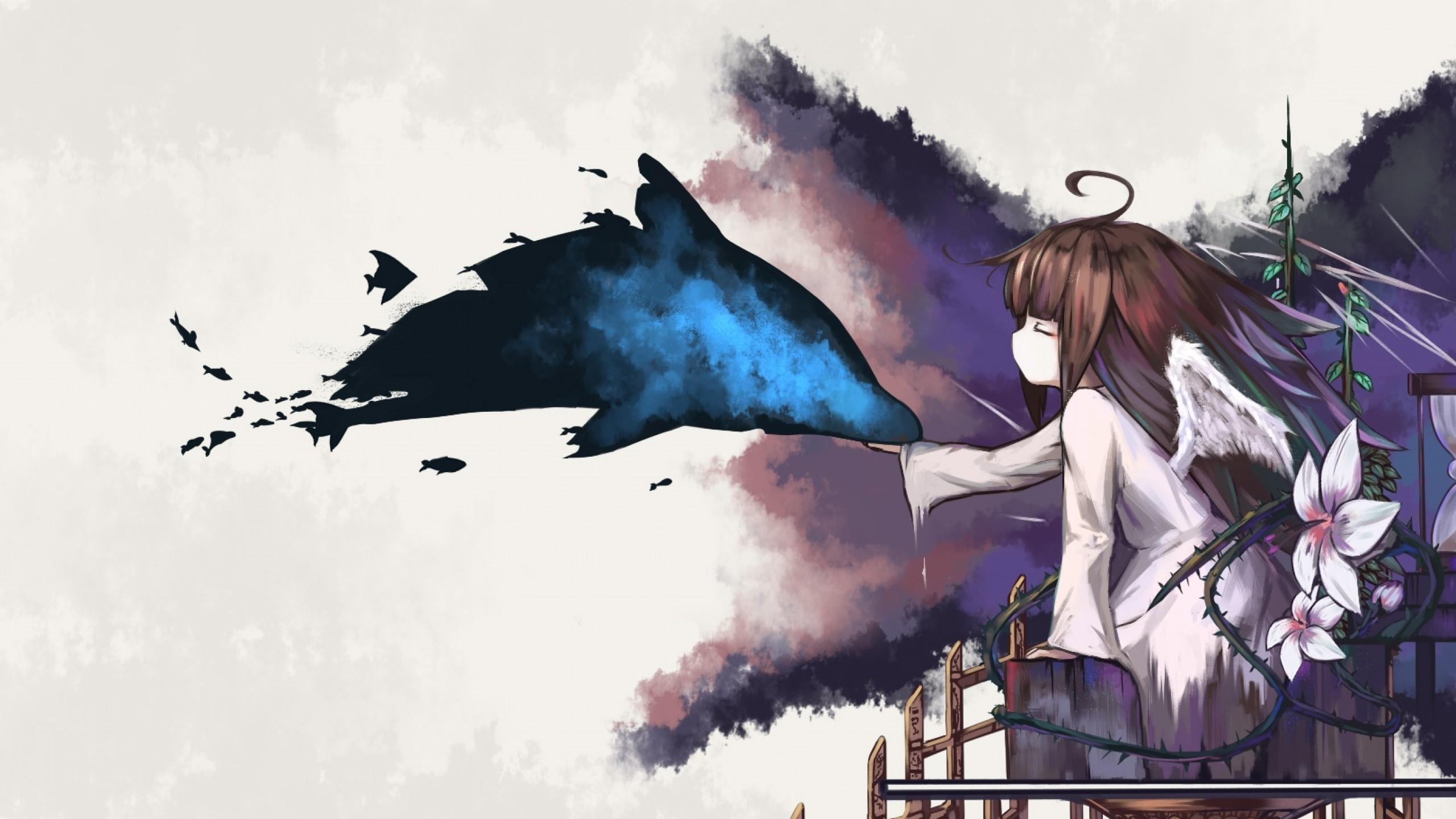 2560x1440 Emo Anime Wallpaper