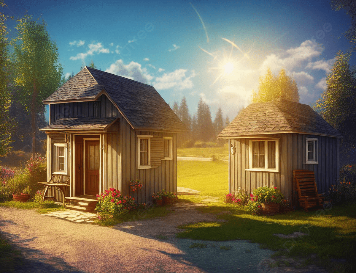 1200x918 Beautiful Two Small Houses Background, House, Building, Beautiful Background Image And Wallpaper for Free Download