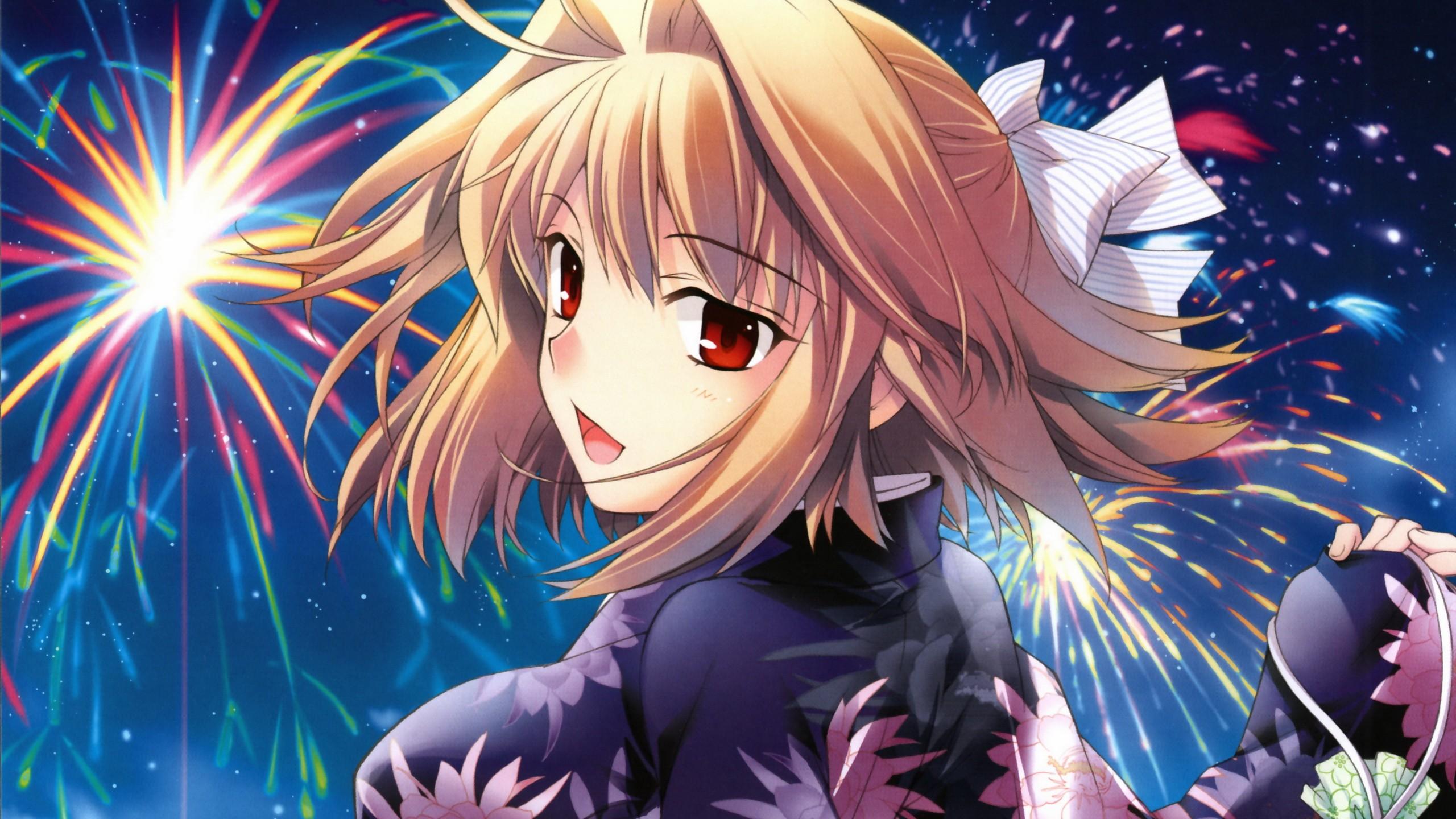 2560x1440 Free download blondes video games Tsukihime night stars fireworks kimono [2560x1440] for your Desktop, Mobile & Tablet. Explore Arcueid Wallpaper