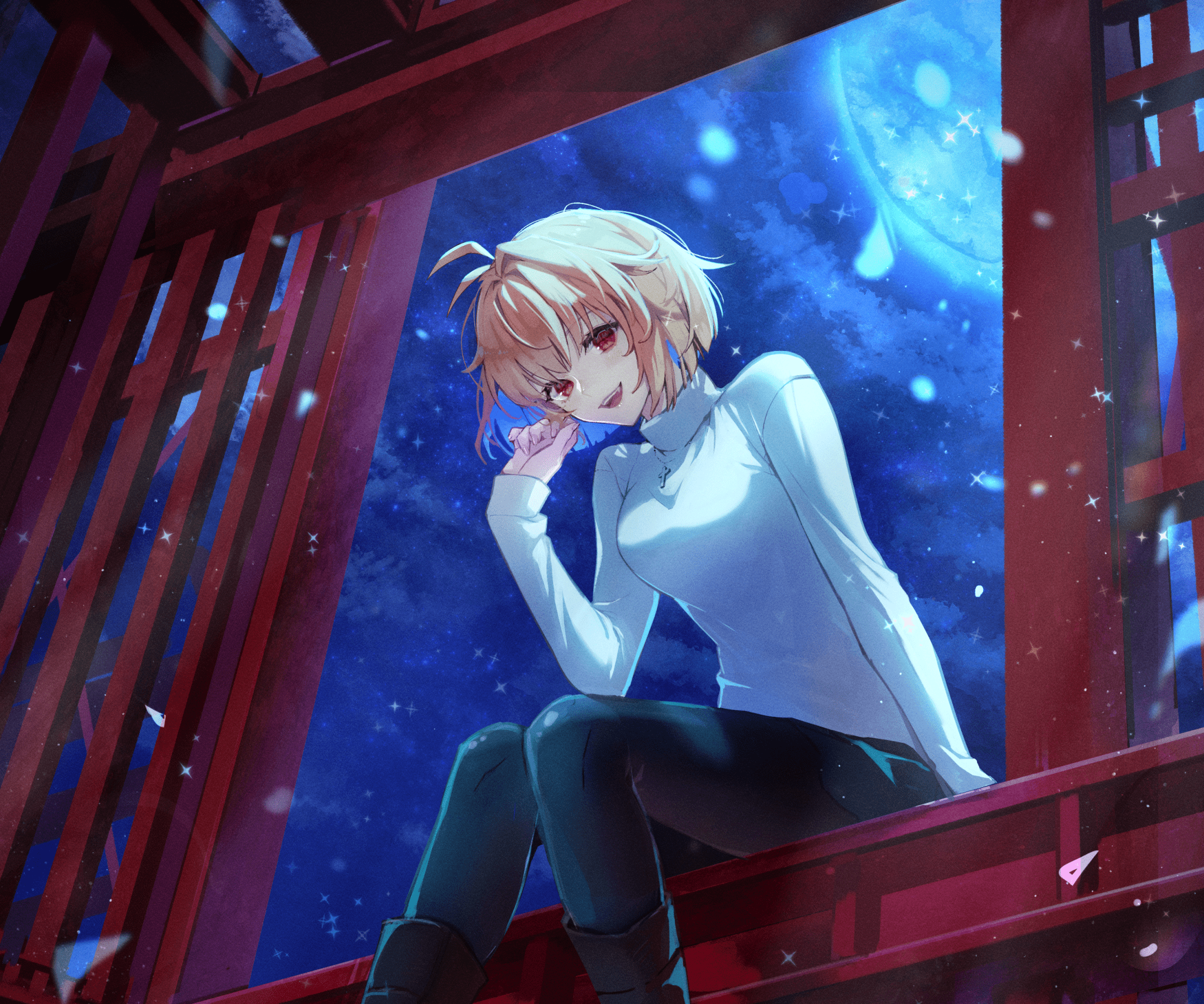 2186x1822 illustration, anime, anime girls, artwork, black hair, Lunar Legend Tsukihime, Arcueid Brunestud, mangaka Gallery HD Wallpaper