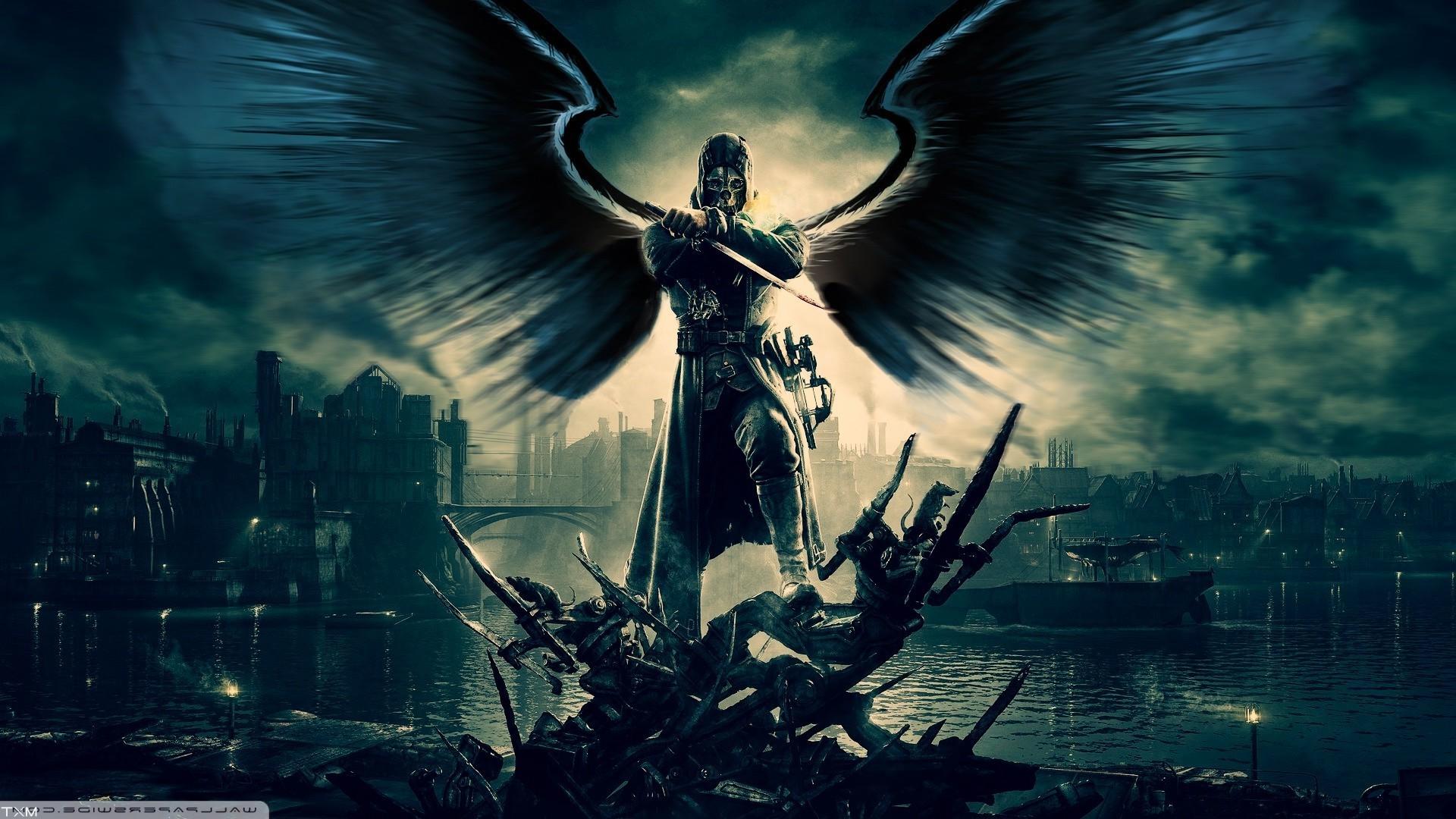 1920x1080 Dishonored, Corvo Attano, Angel, Demon, Video Games Wallpaper HD / Desktop and Mobile Background