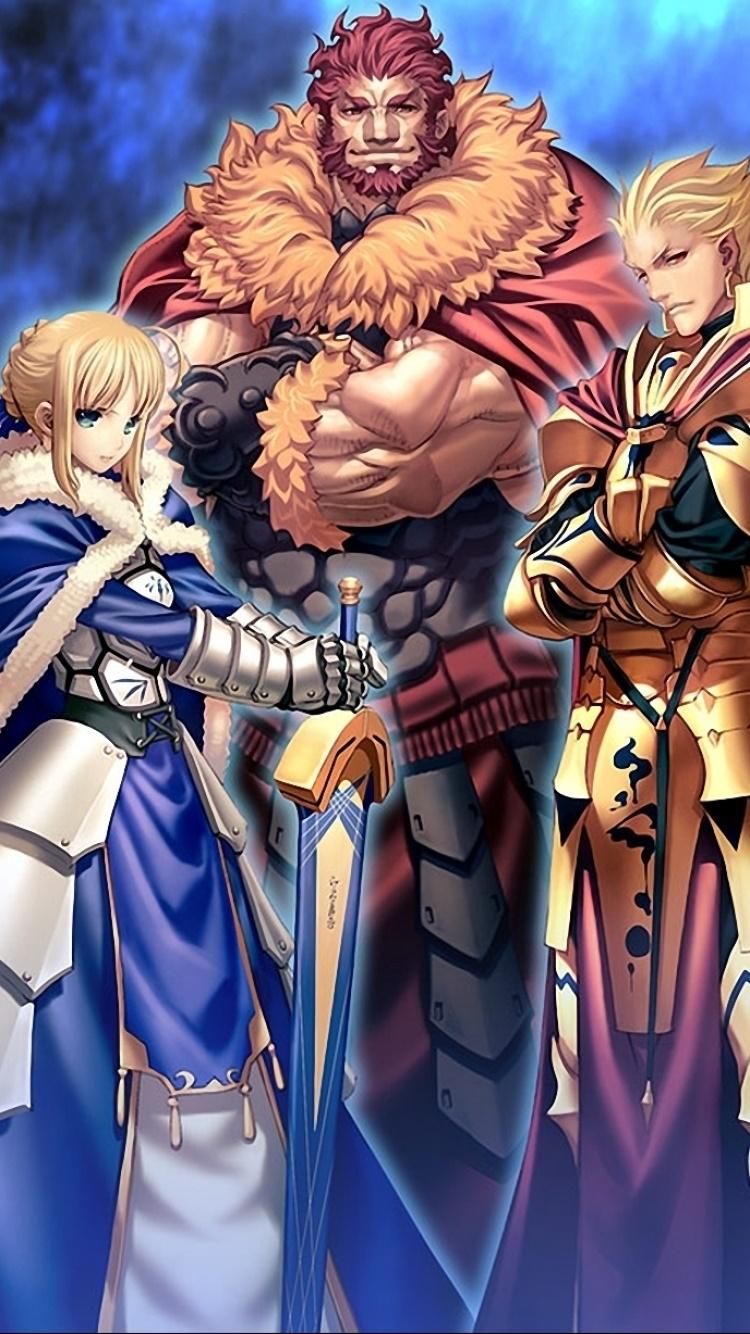 750x1334 Wallpaper Anime Fate Zero Phone Wallpaper, Saber (Fate Series), Gilgamesh (Fate Series), Rider (Fate Zero), 750x1334 Free Download