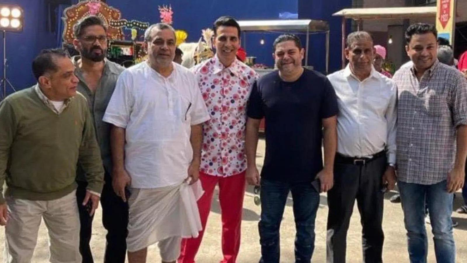 1600x900 Hera Pheri 3': First picture of Akshay Kumar, Paresh Rawal and Suniel Shetty from the sets goes viral. Hindi Movie News of India