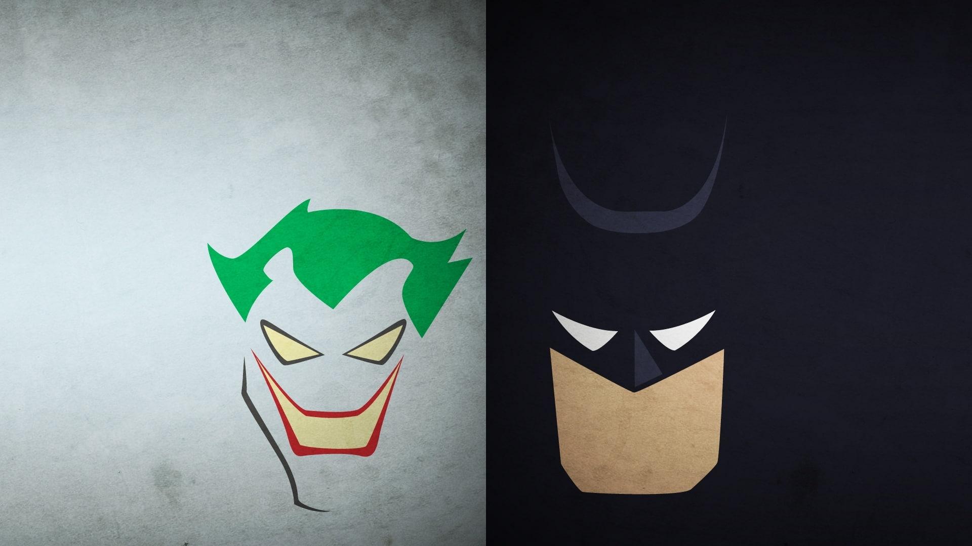 1920x1080 Wallpaper / art, minimalistic, x, hd, duality, Batman, comics, joker, dc, superheroes, 1080P free download