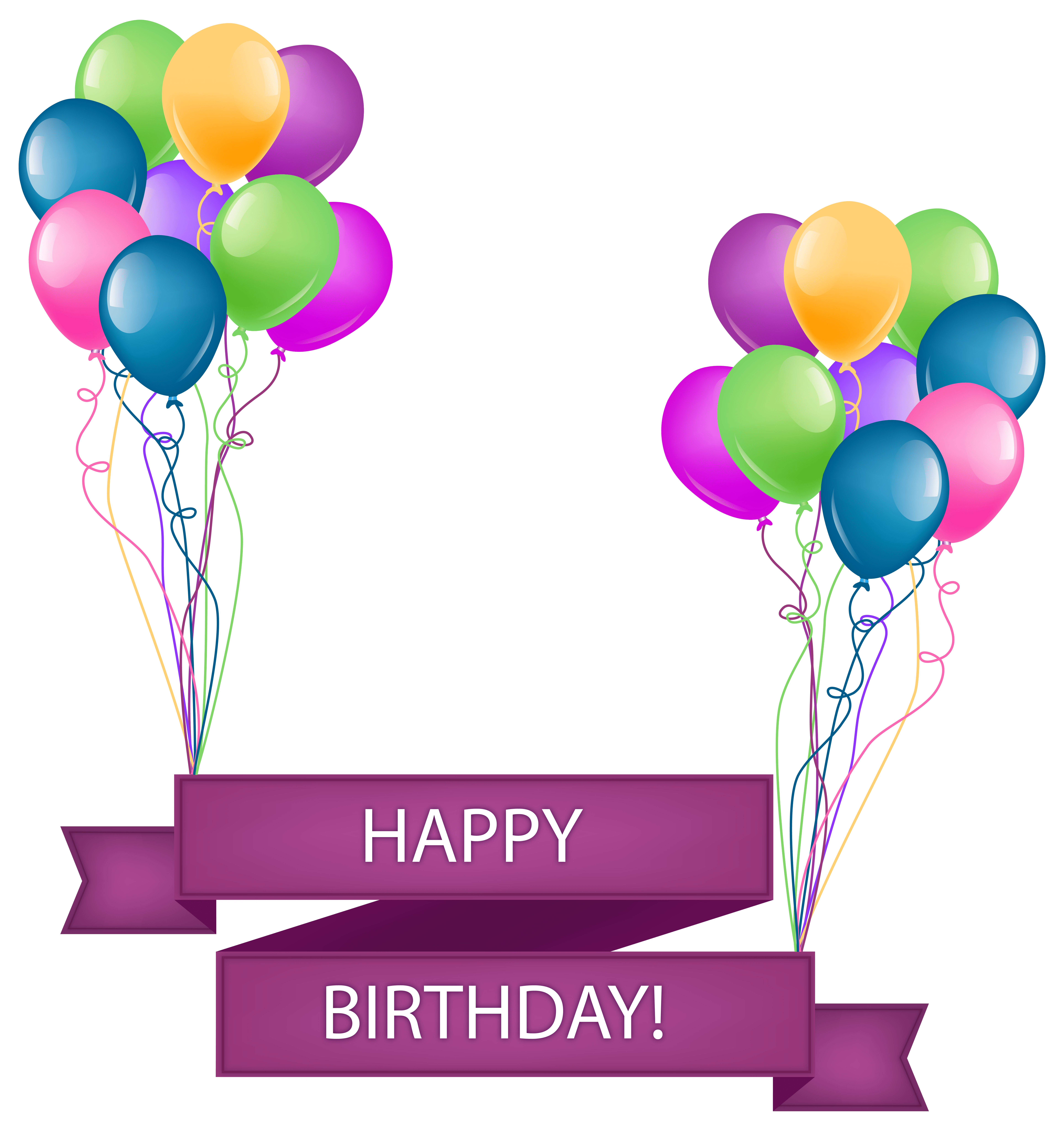 7710x8197 Happy Birthday Banner with Balloons Transparent PNG Clip Art Image​-Quality Free Image and Transparent PNG Clipart