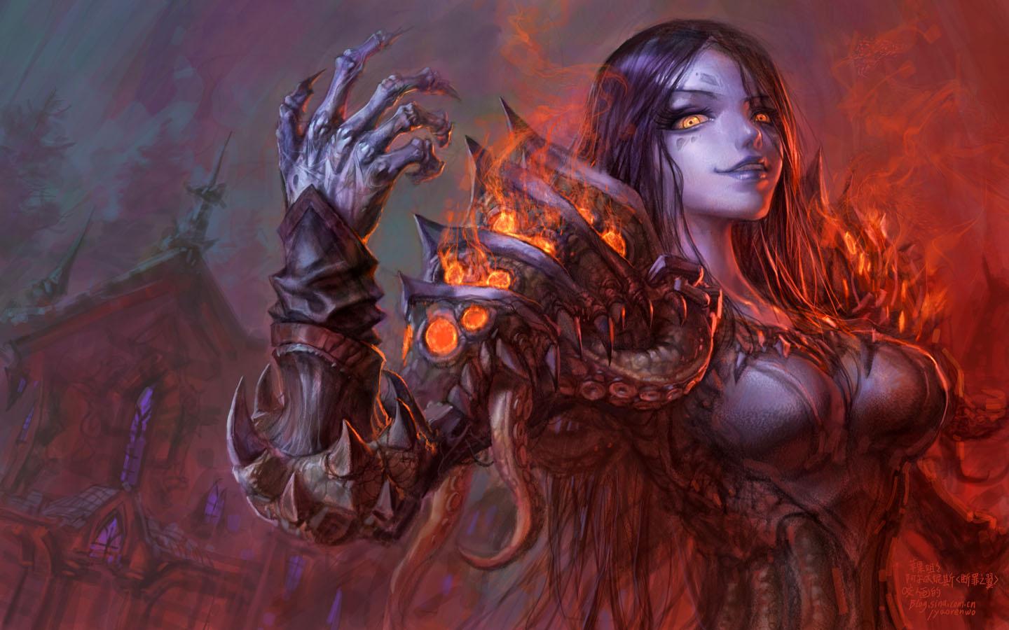 1440x900 Warlock (Warcraft) Anime Image Board Mobile