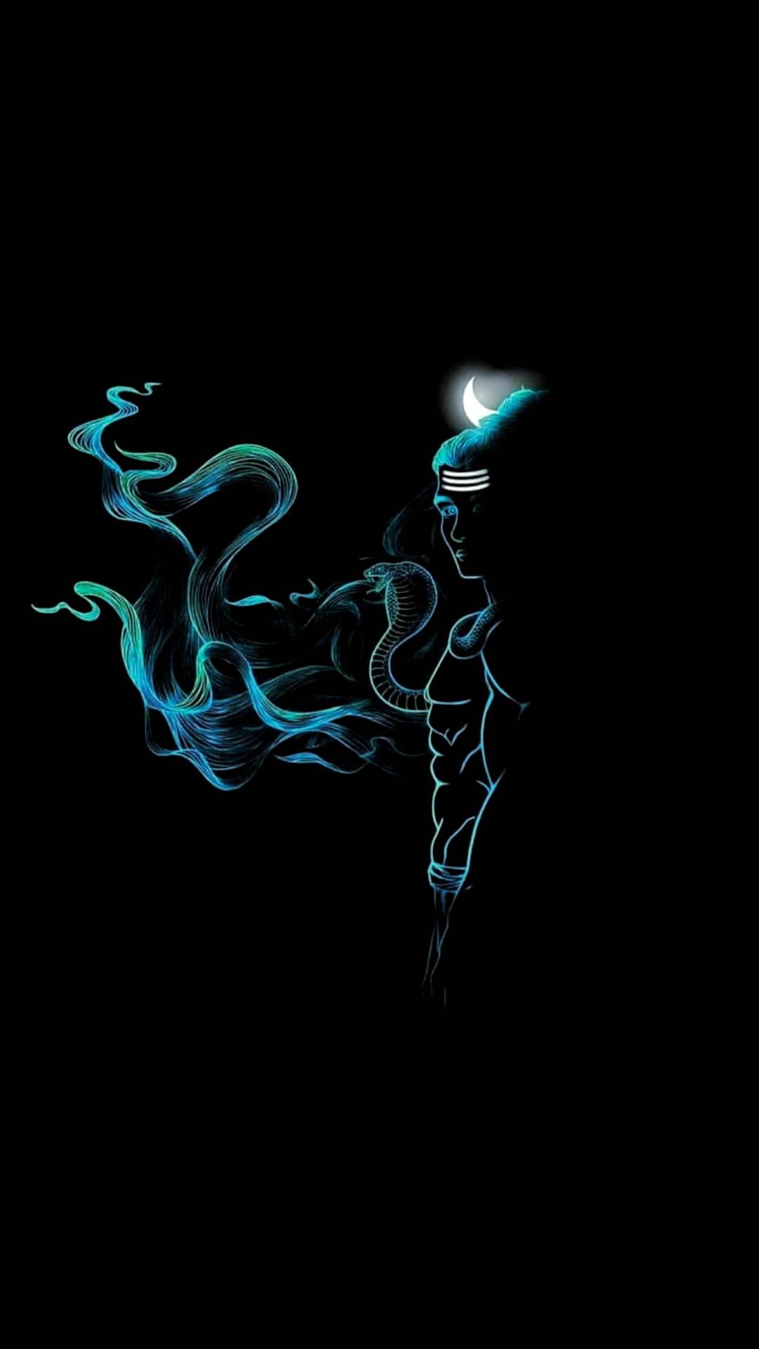 1080x1920 Download Mysterious Blue Mahadev Rudra Avatar Wallpaper