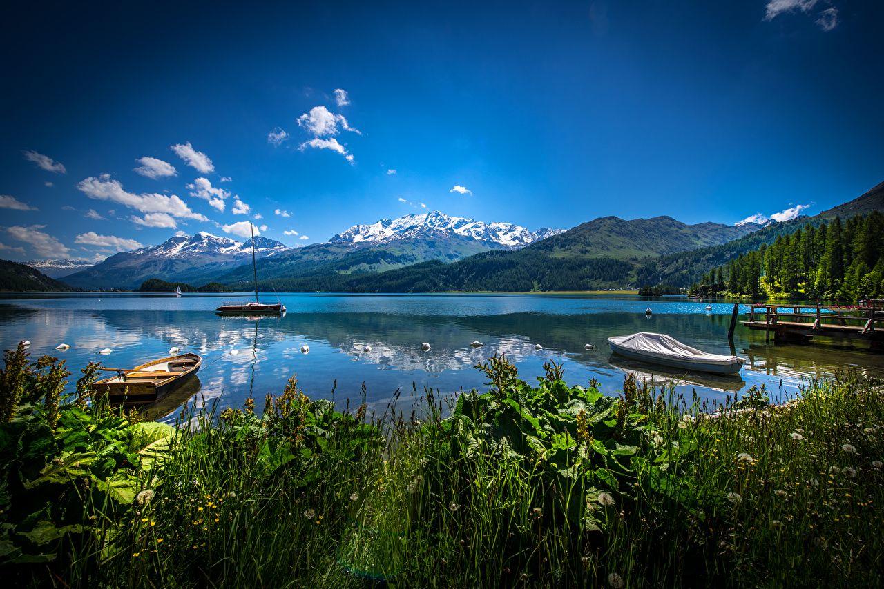 1280x854 Wallpaper Switzerland Lake Sils Nature Mountains Landscape