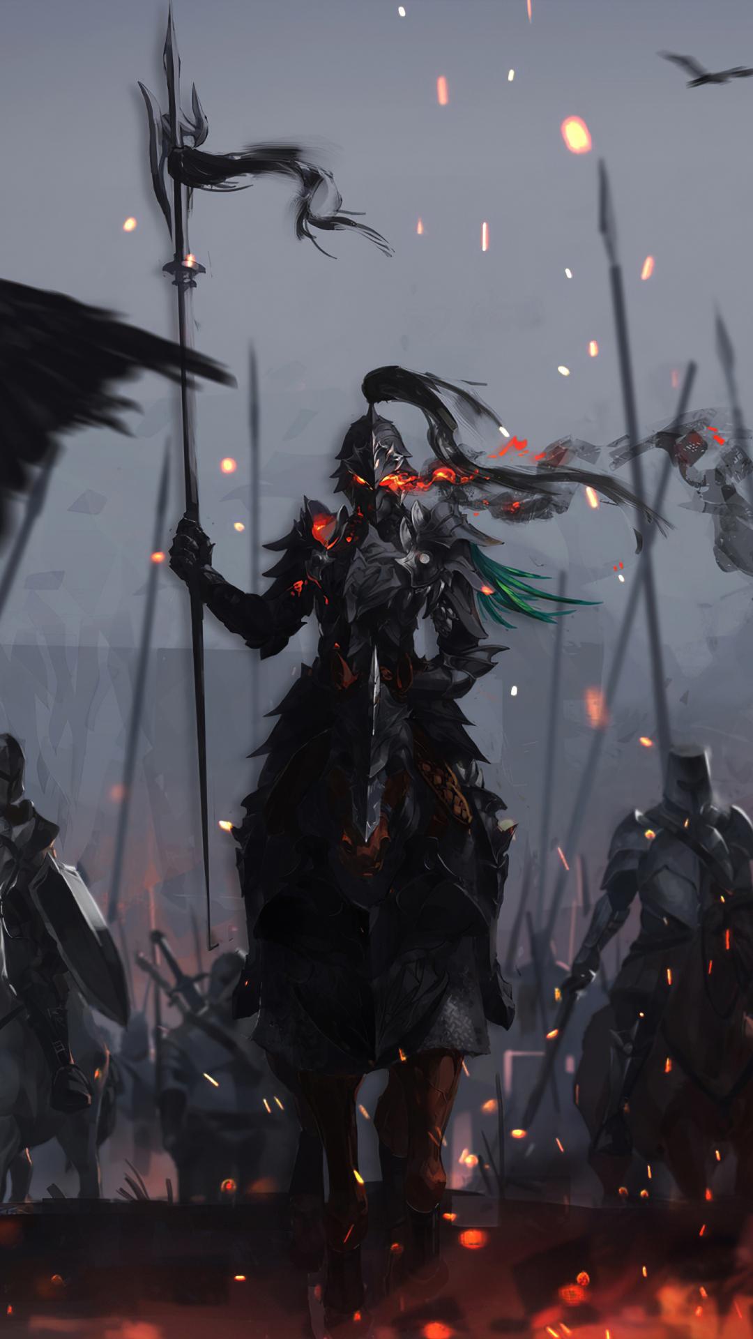 1080x1920 Download wallpaper 1080x1920 dark knights, warrior, battle, fantasy, art, 1080p wallpaper, samsung galaxy s s note, sony xperia z, z z z htc one, lenovo vibe, google pixel oneplus honor