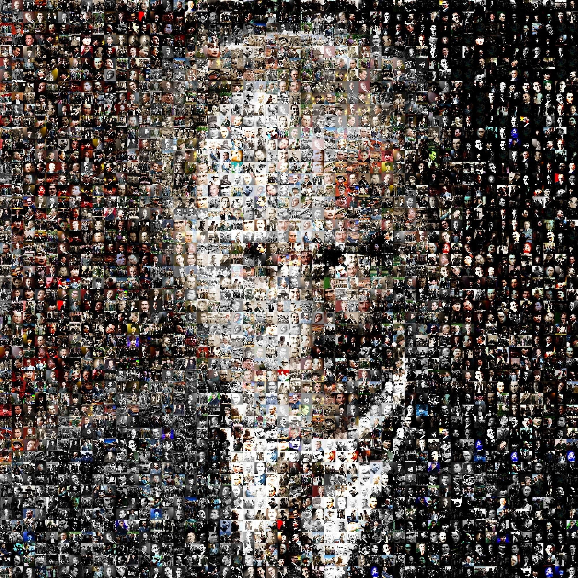 2000x2000 Wallpaper / architecture, man, outdoors, crowd, pattern, people, digital composite, travel destinations, multi colored, spectator, Mustafa Kemal Atatürk, full frame free download