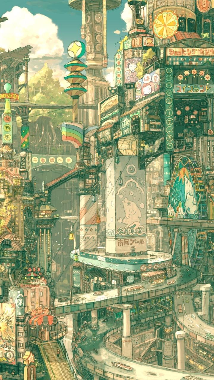 720x1280 Mobile wallpaper: Anime, City, 1226963 download the picture for free