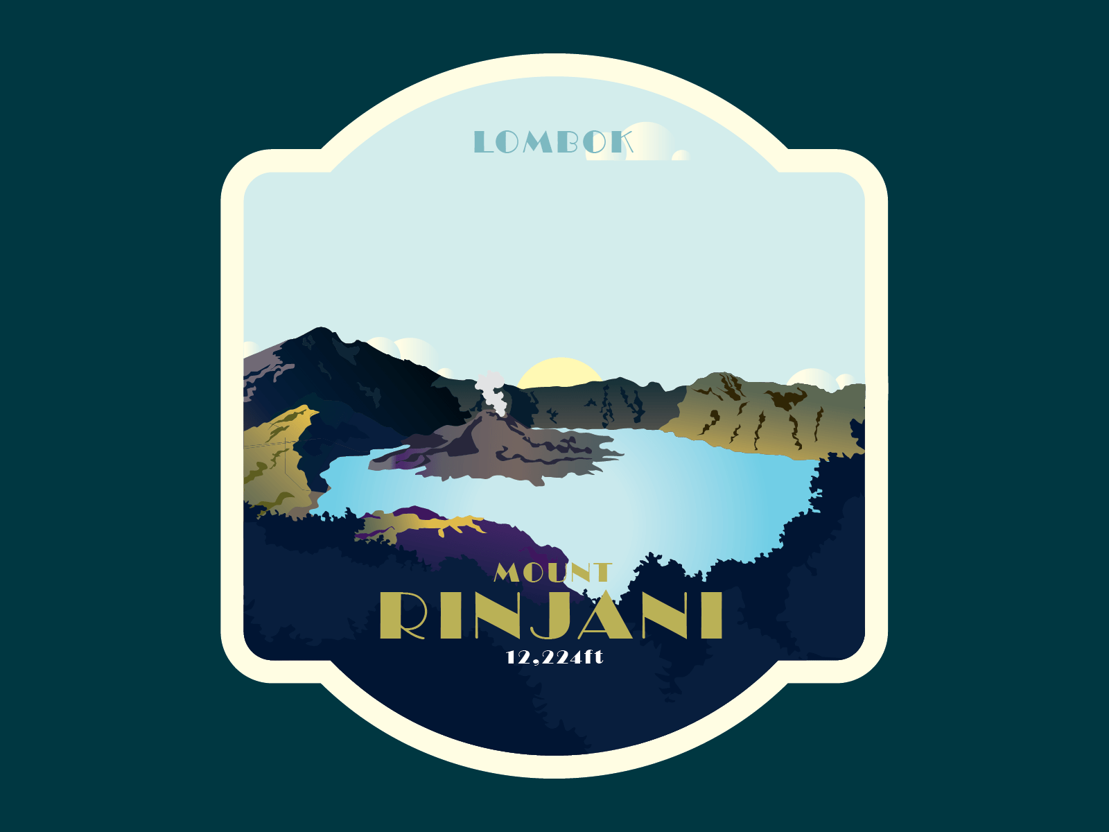 1600x1200 mount rinjani by Zulfadzli Azham on Dribbble