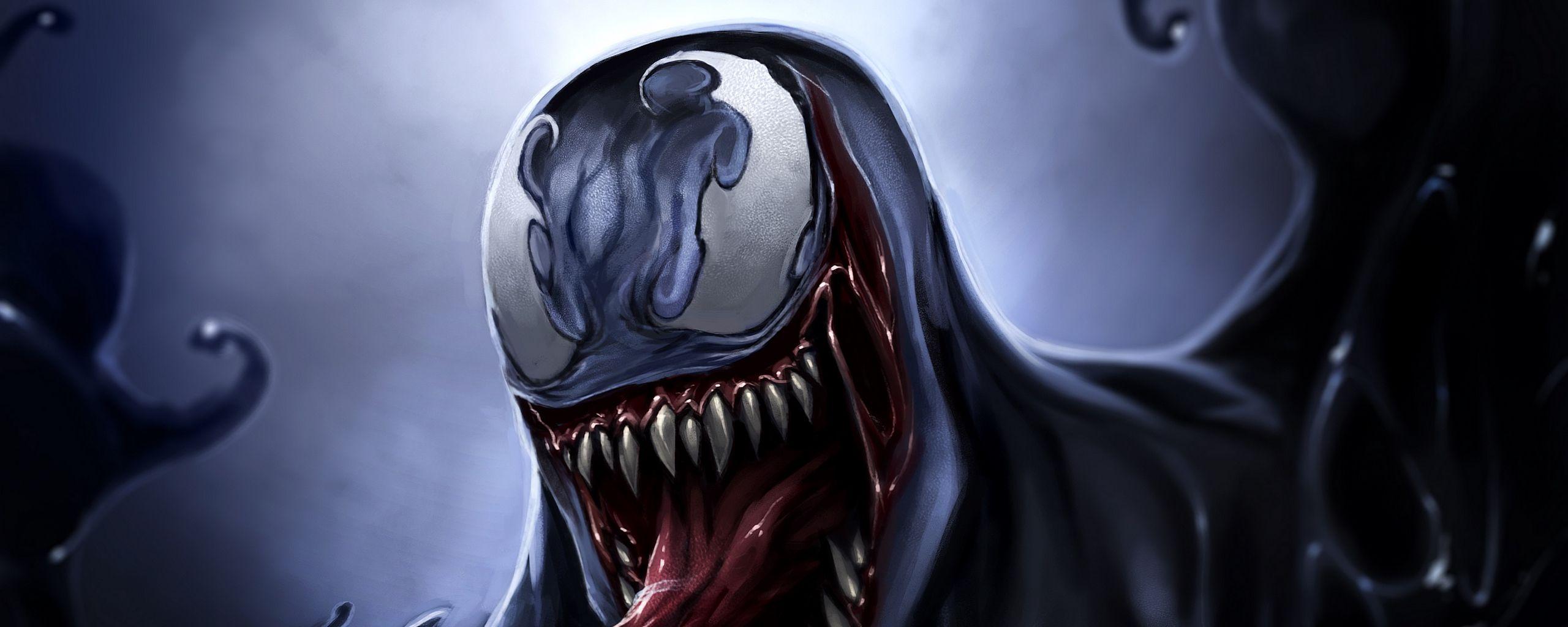 2560x1024 Download wallpaper 2560x1024 venom, eddie brock, art, monster
