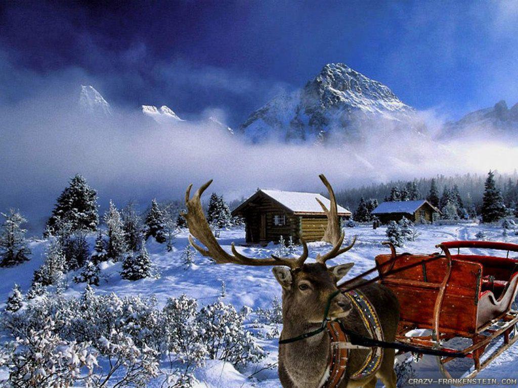 1024x768 christmas scenes wallpaper free Gallery