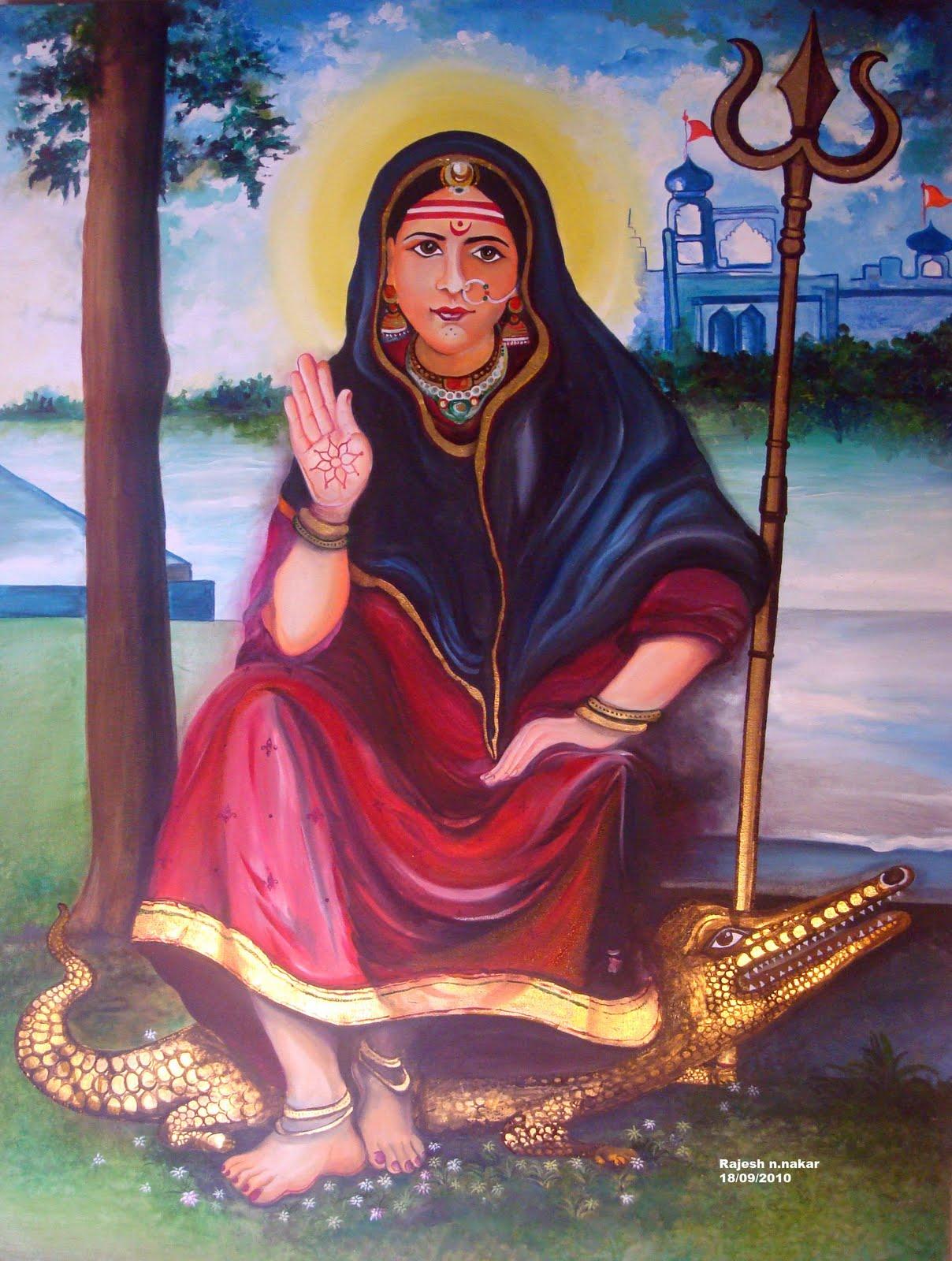 1208x1600 Rajesh Nakar Artist from India: MAA KHODIYAR painting by me- oil on canvas