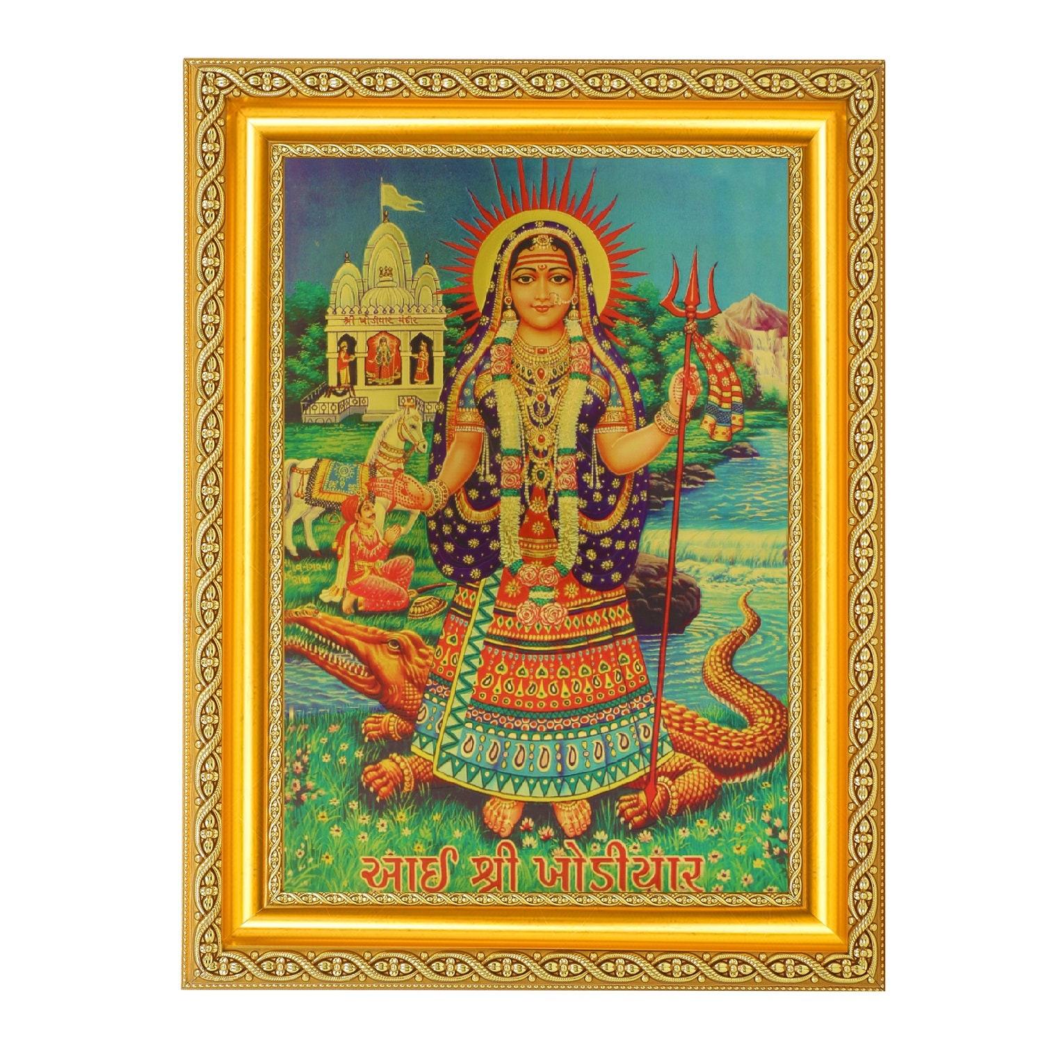 1500x1500 Khodiyar Mataji Housewarming Gift Beautiful Golden Foil Photo