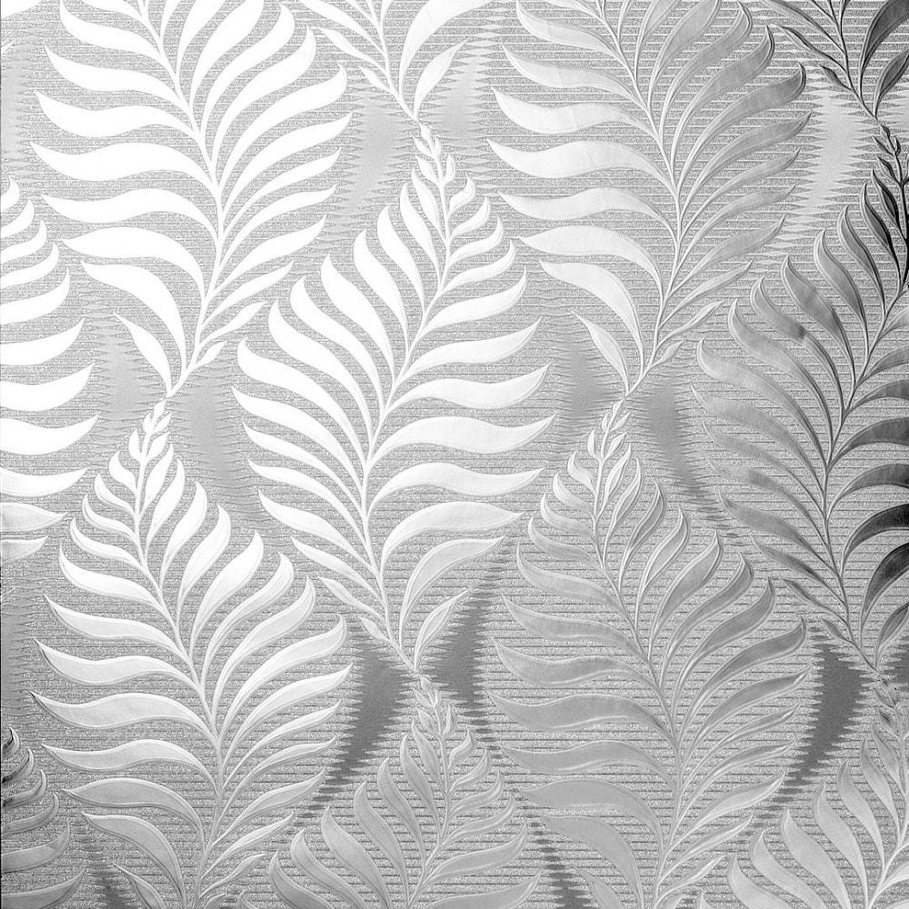 1000x1000 I Love Wallpaper Foil Embossed Leaf Wallpaper in Silver from I Love Wallpaper UK
