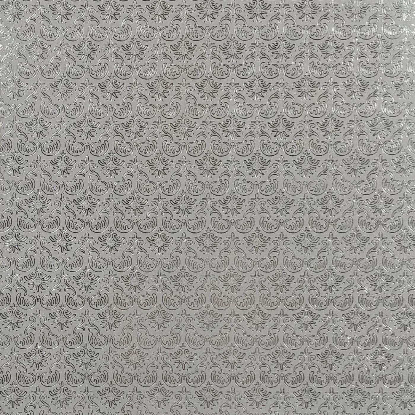 1400x1400 Silver Damask Foil Cardstock Crafts