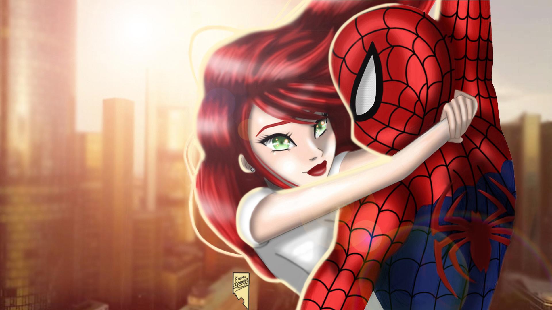 1920x1080 Kumo Isamashii Man and Mary Jane Daylight and City Lights